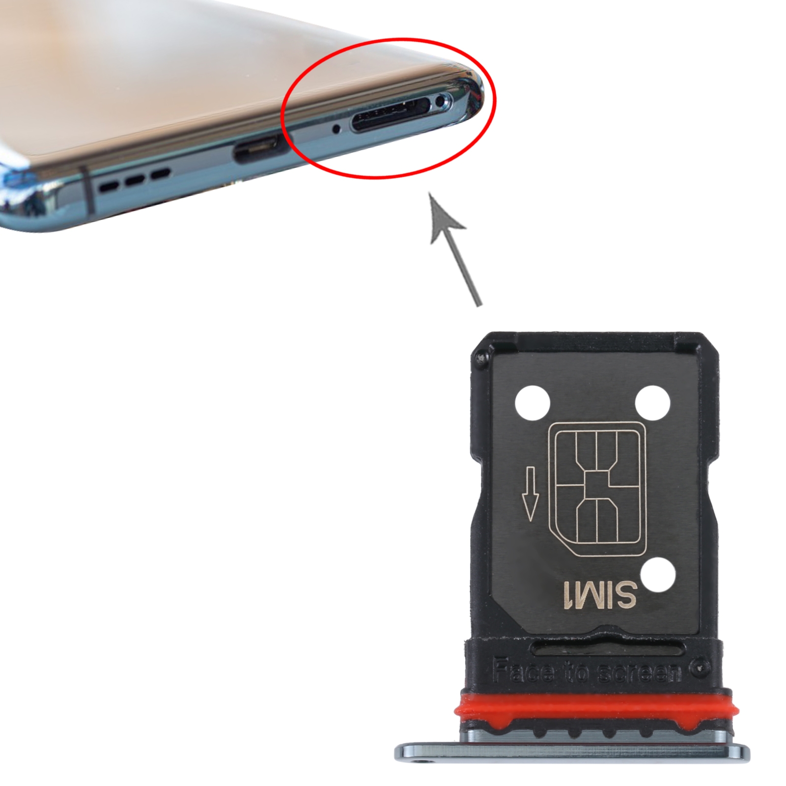 OPPO Find X3 Pro Black SIM Card Tray Replacement - Image 3