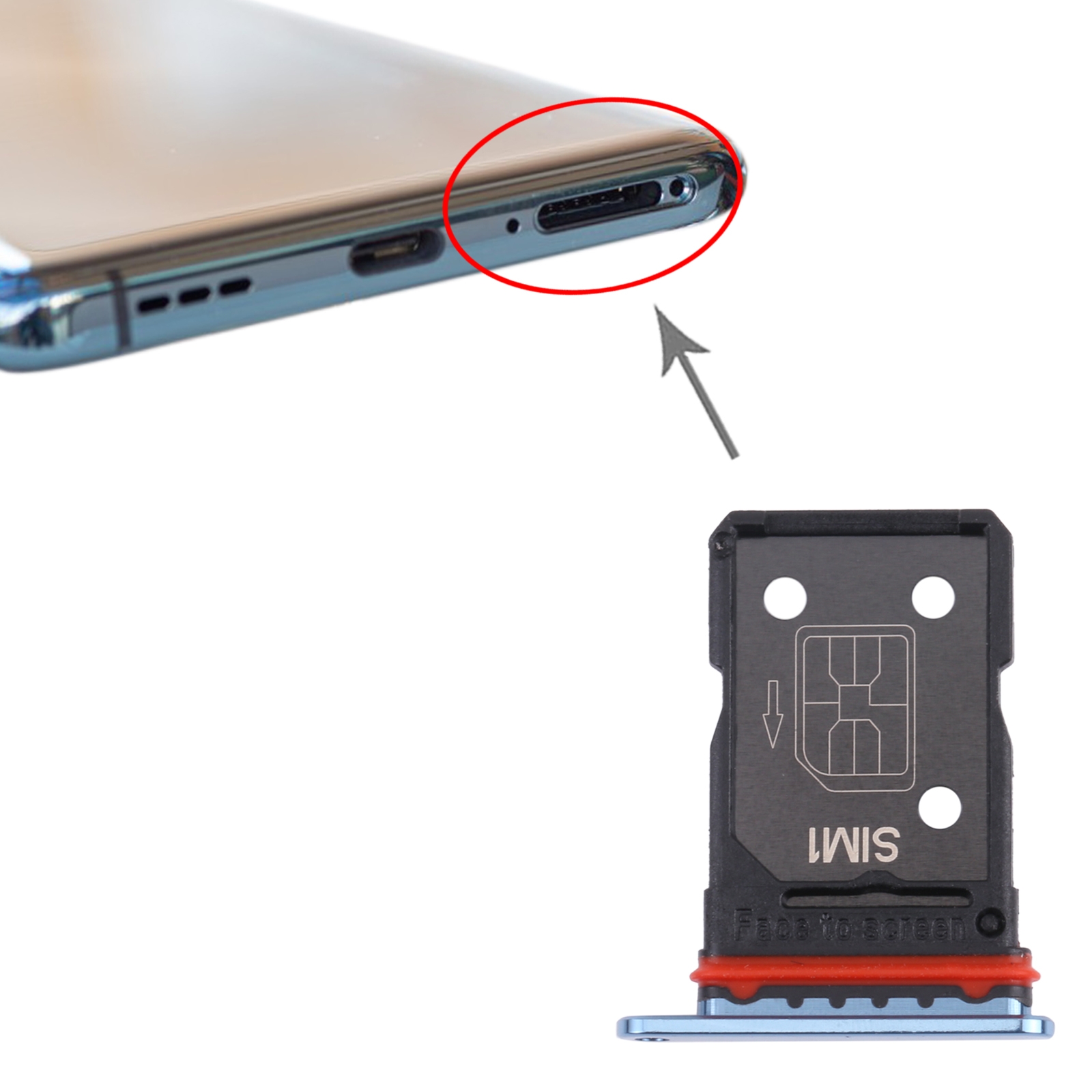 OPPO Find X3 Pro Blue SIM Card Tray Replacement - Image 3
