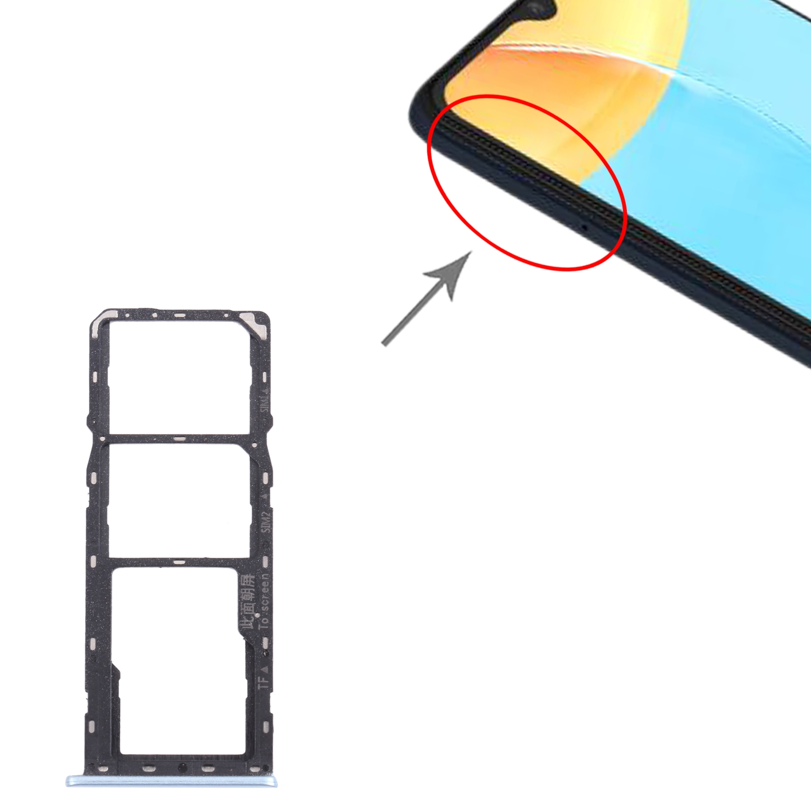 OPPO A15 CPH2185 Blue SIM Card Tray Replacement - Image 3