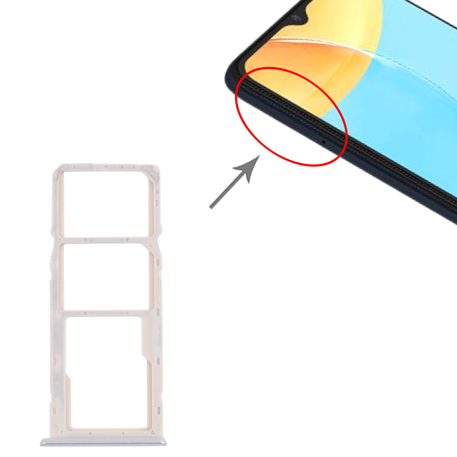 OPPO A35 CPH2179 White SIM Card Tray Replacement - Image 3