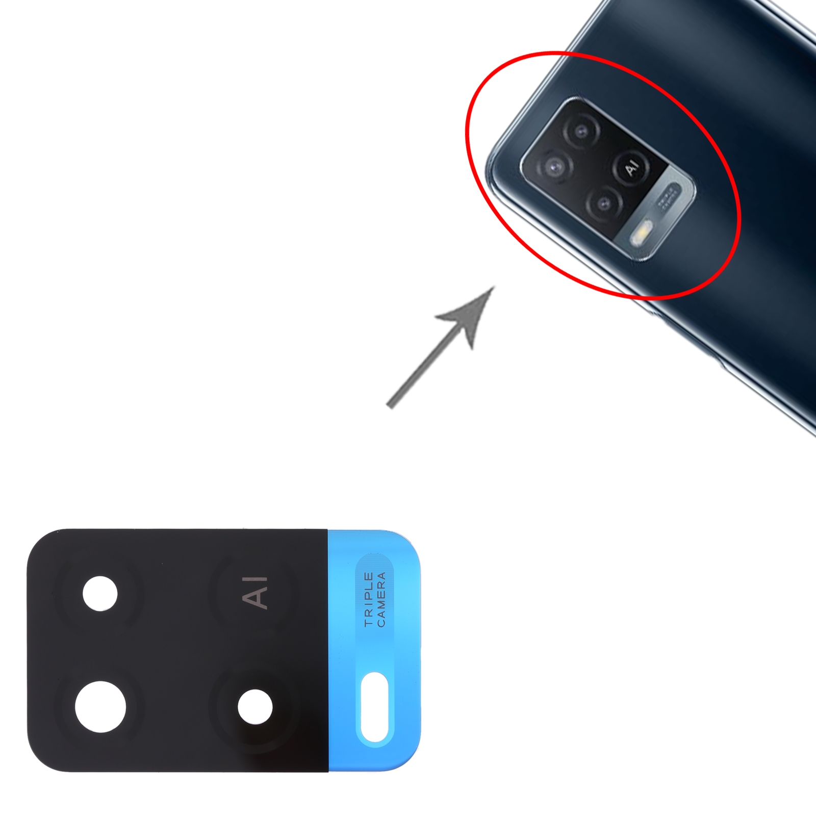 OPPO A54 4G Blue Back Camera Lens Replacement - Image 3
