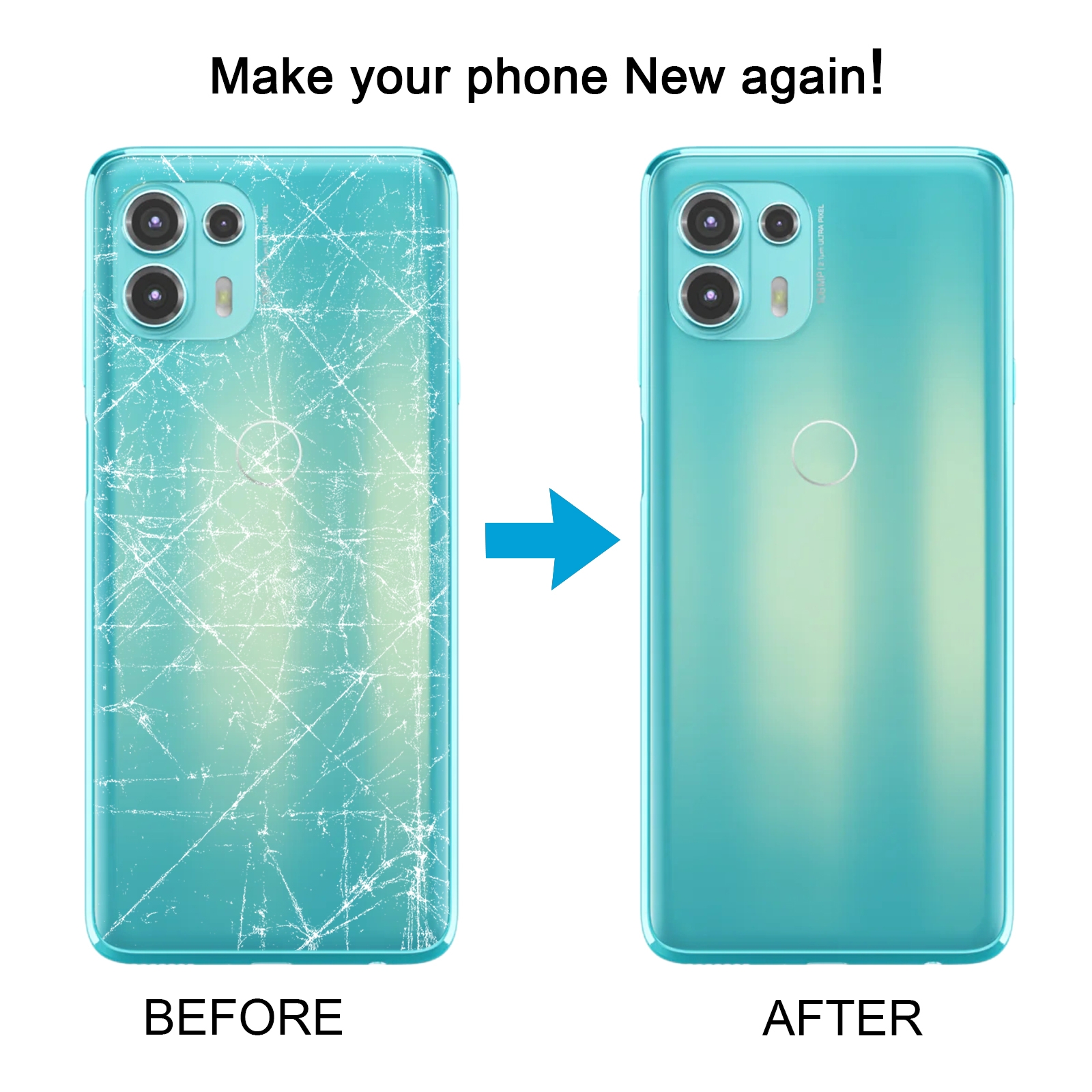 Motorola Edge 20 Lite Black Back Cover Replacement - Image 5