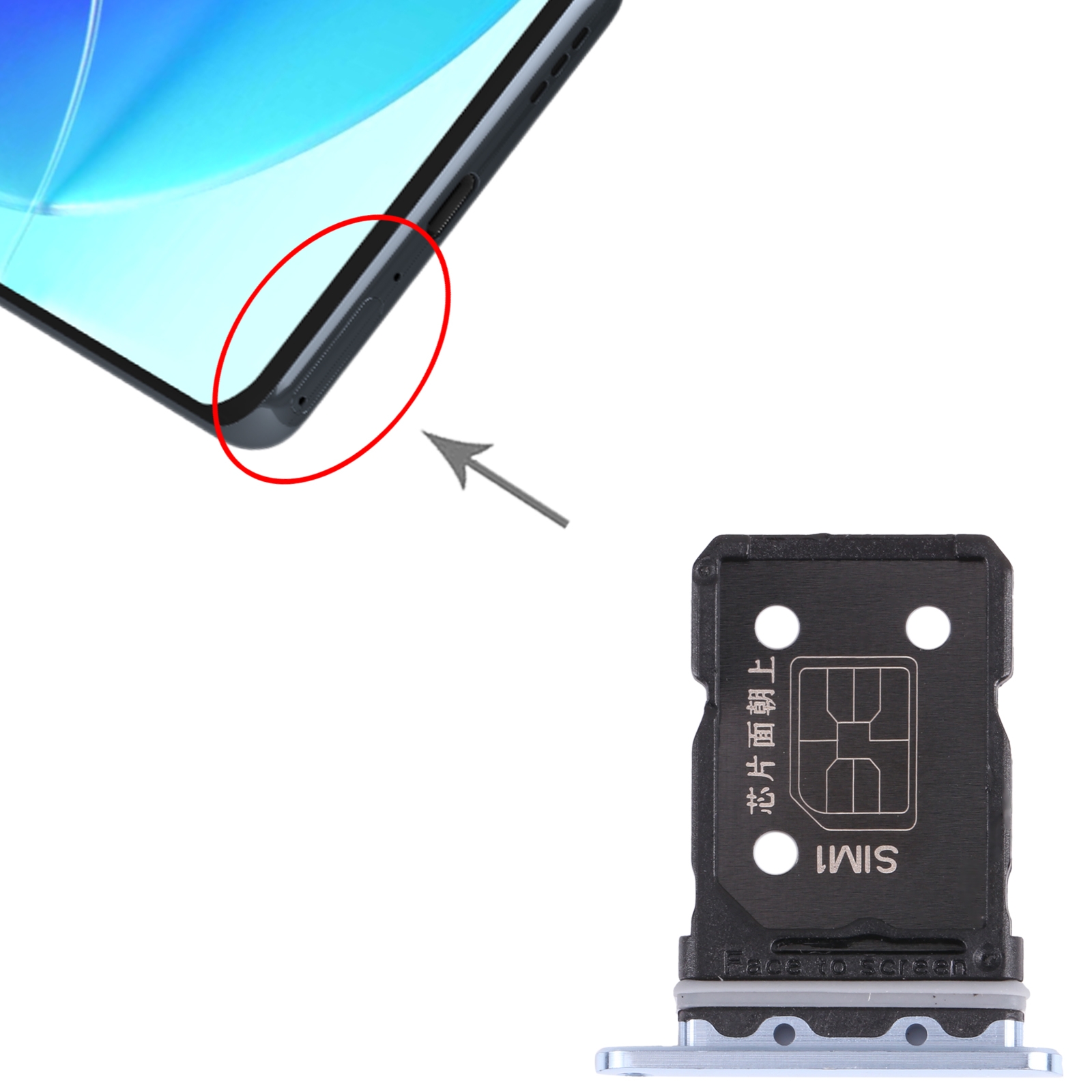 OPPO Reno6 Pro 5G Blue SIM Card Tray Replacement - Image 3