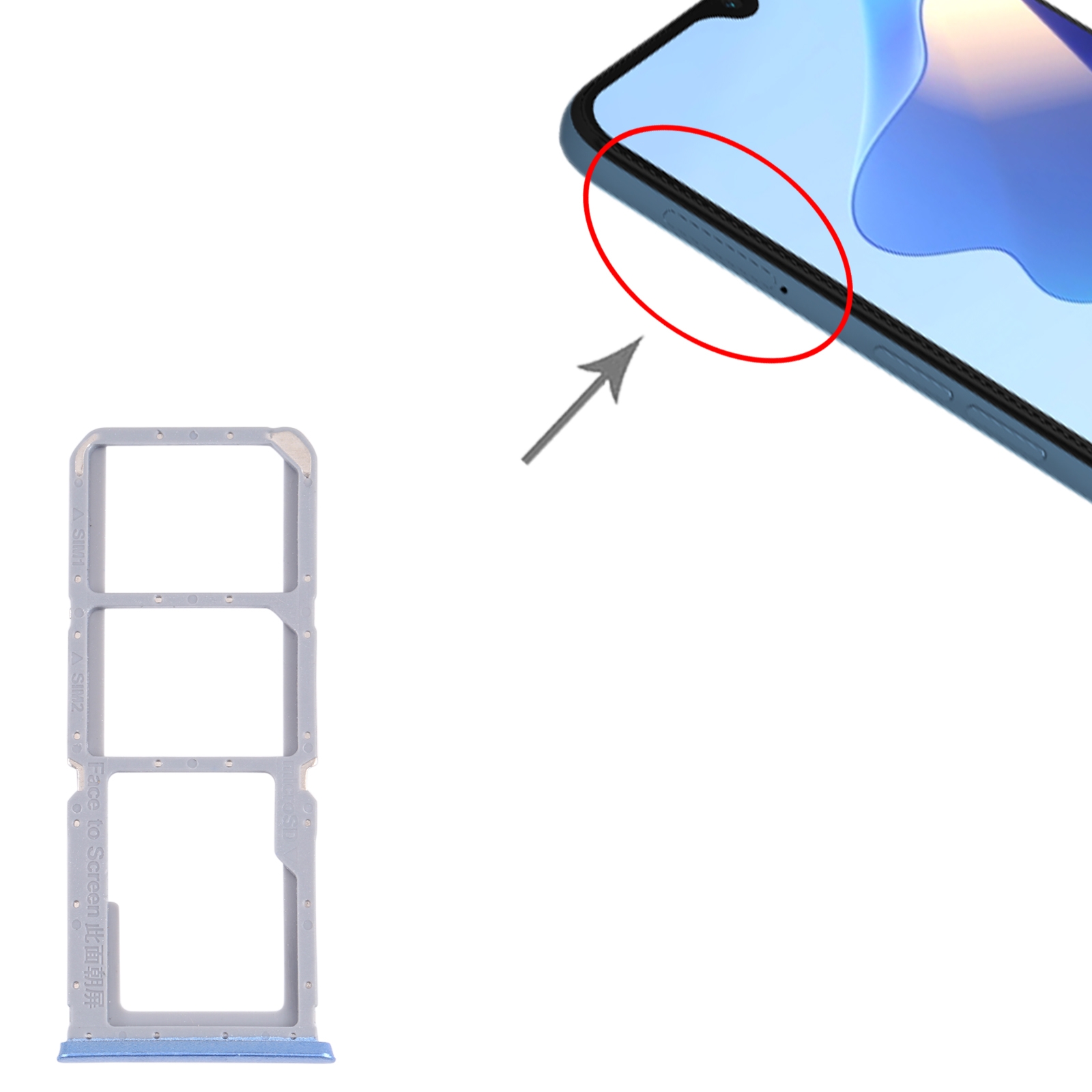 OPPO A54S CPH2273 Blue SIM Card Tray Replacement - Image 3