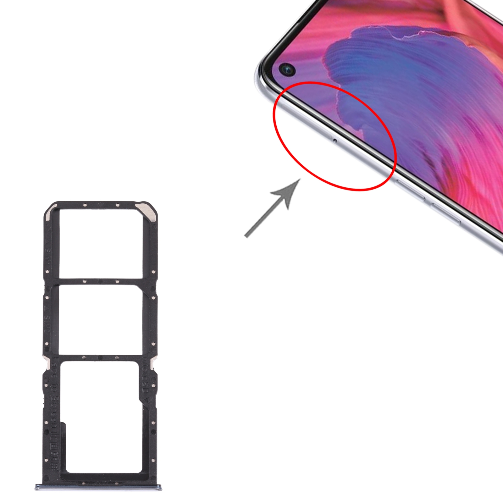 OPPO A74 4G CPH2219 Silver SIM Card Tray Replacement - Image 3