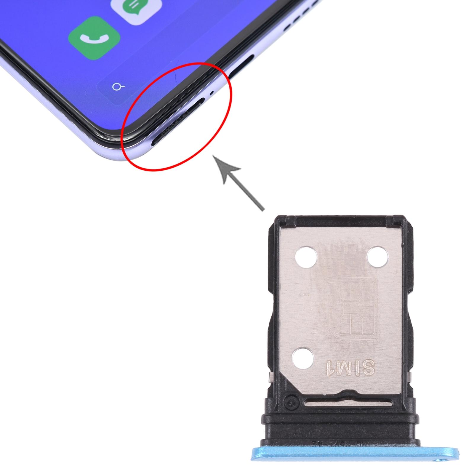 OPPO Realme X7 Pro RMX2121 Blue SIM Card Tray Replacement - Image 3