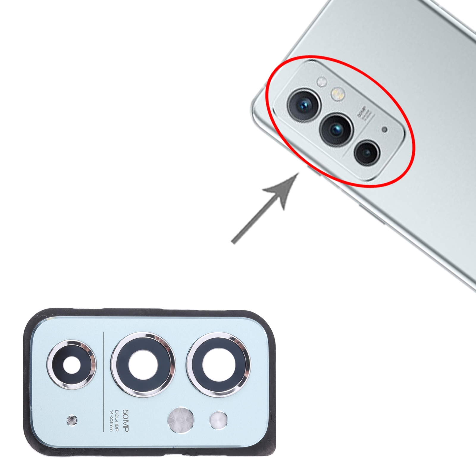 OnePlus 9RT 5G Blue Camera Lens Cover Replacement - Image 3