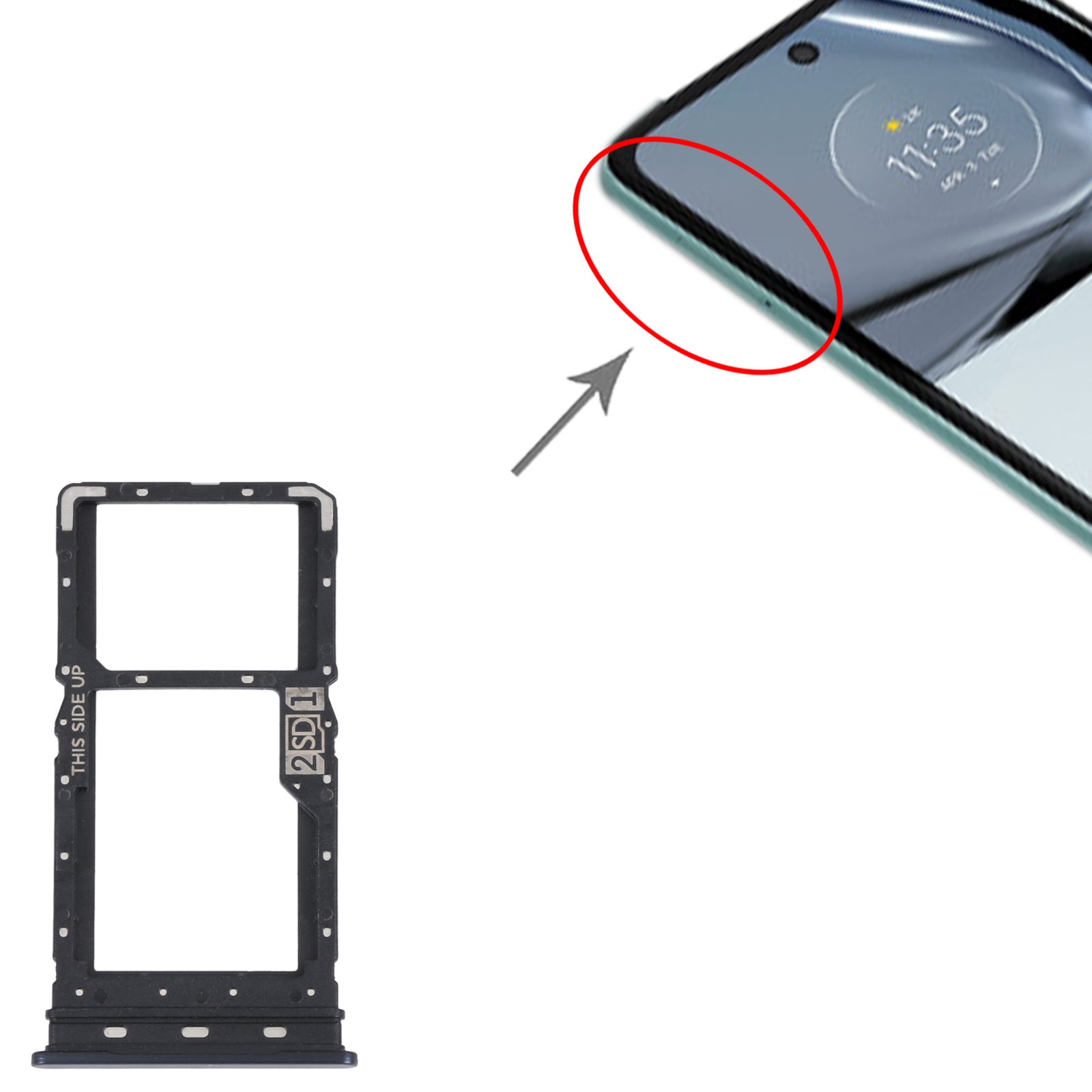 Motorola Moto G62 5G Black SIM Card Tray Replacement - Image 3