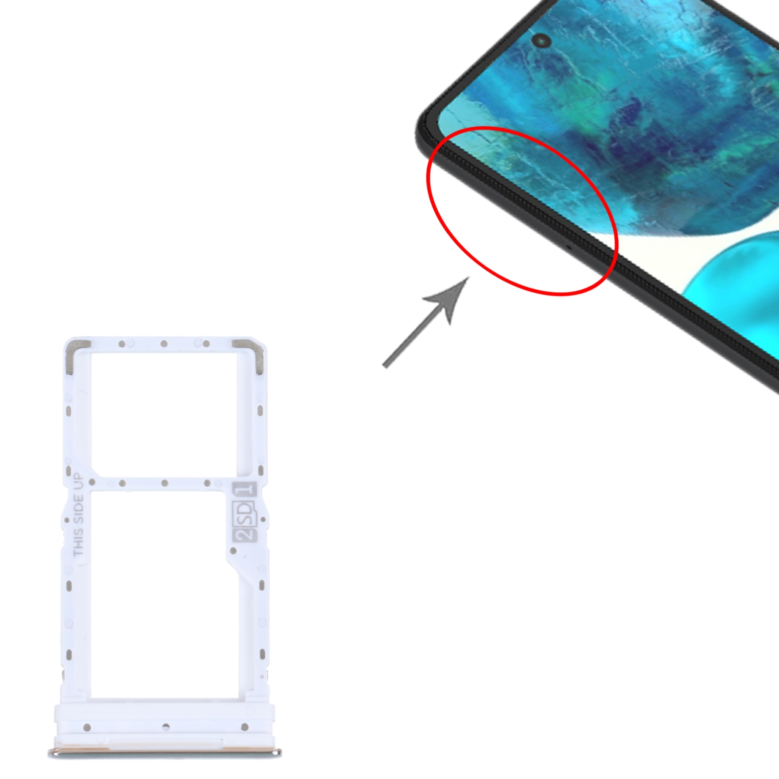 Motorola Moto G52 Silver SIM Card Tray Replacement - Image 3