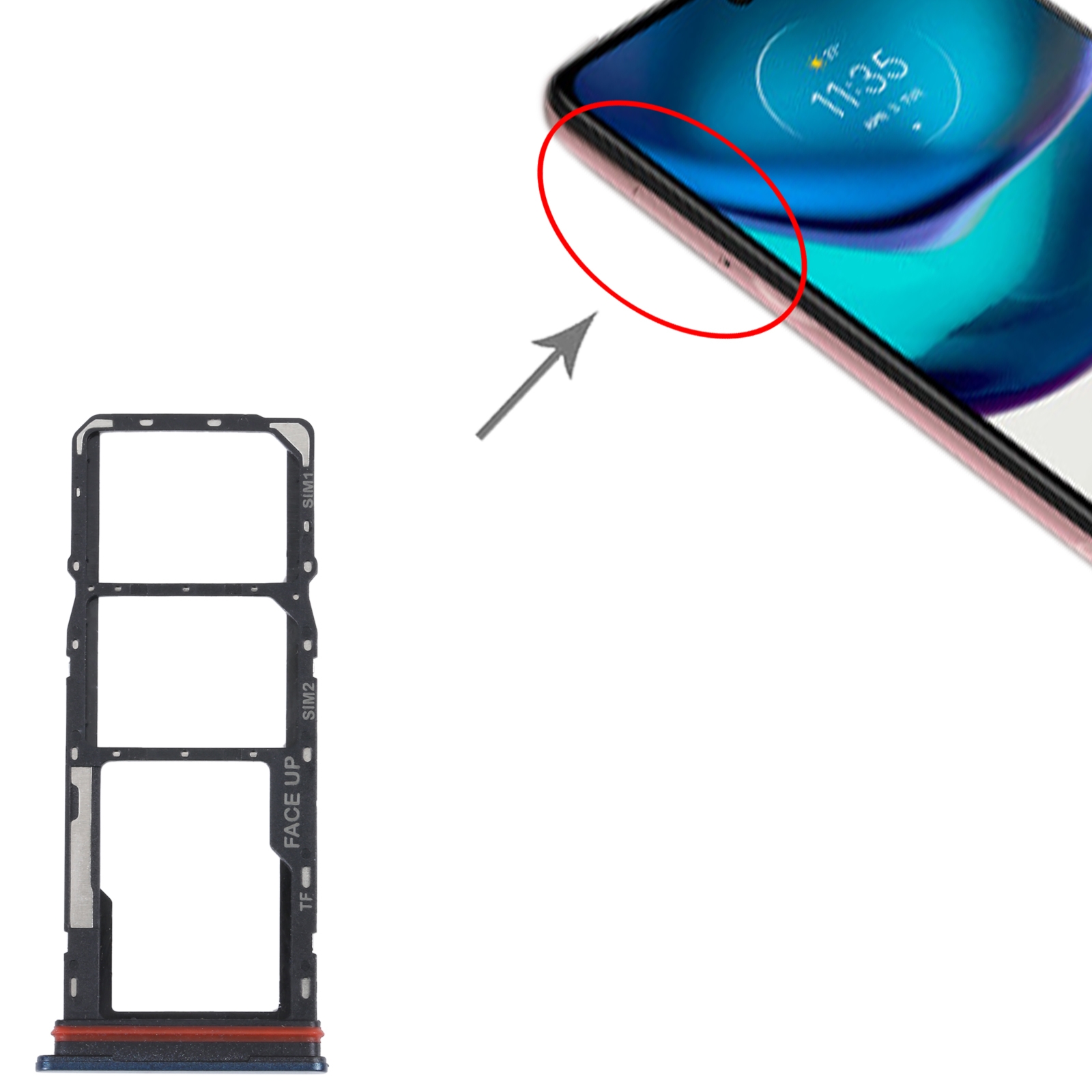 Motorola Moto G42 Black SIM Card Tray Replacement - Image 3