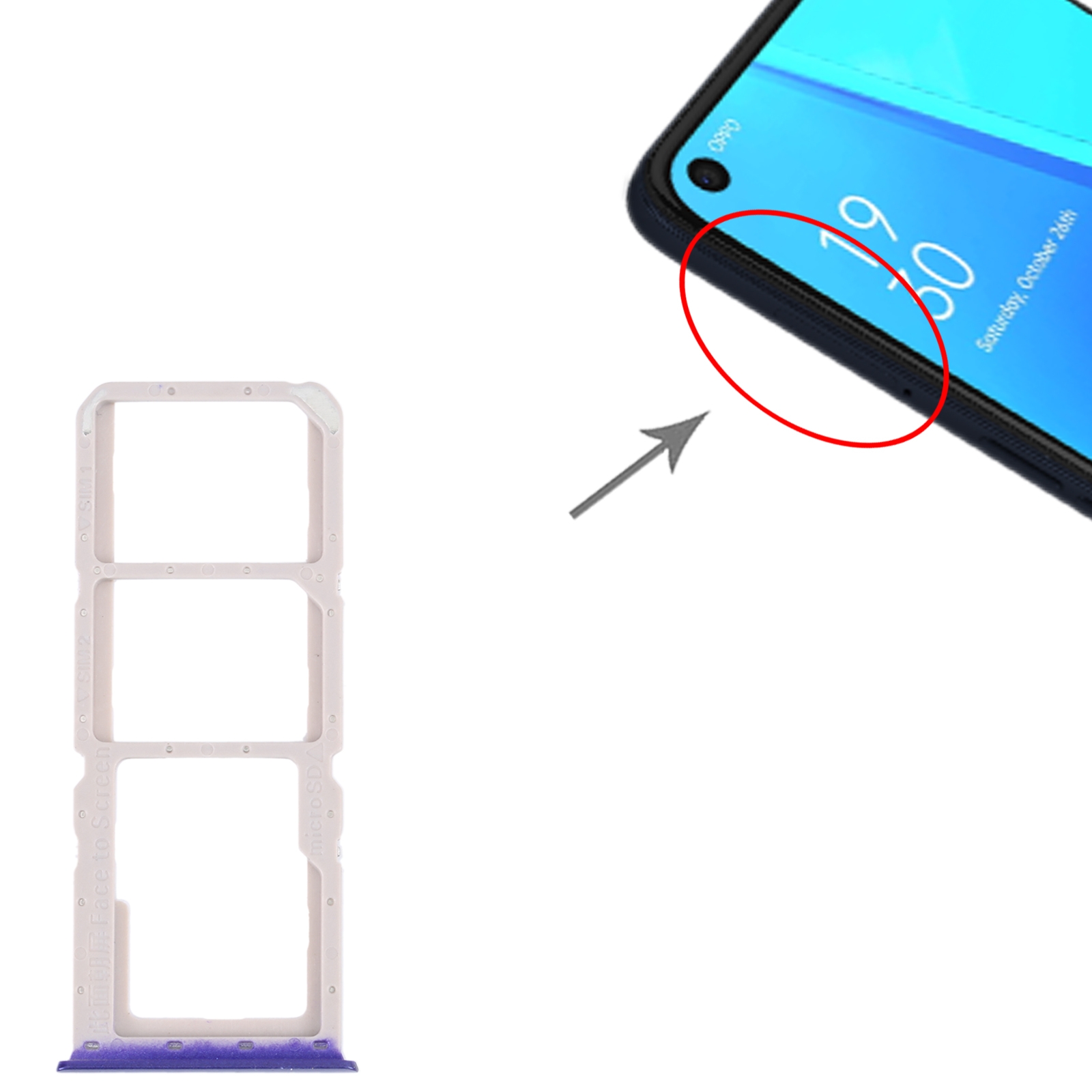 OPPO A52 Blue SIM Card Tray Replacement - Image 3
