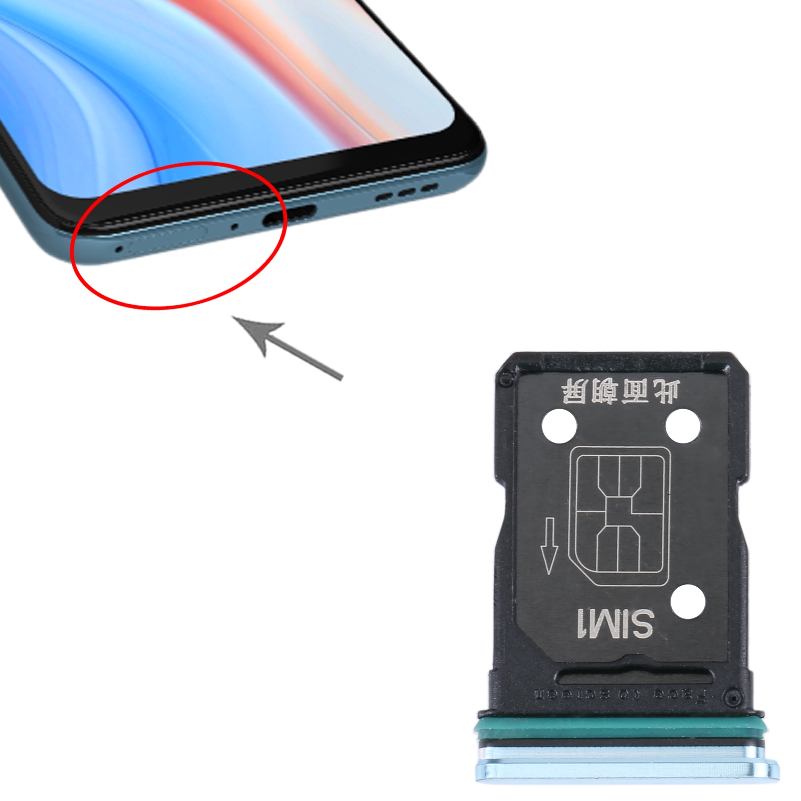 OPPO Reno4 5G Blue SIM Card Tray Replacement - Image 3