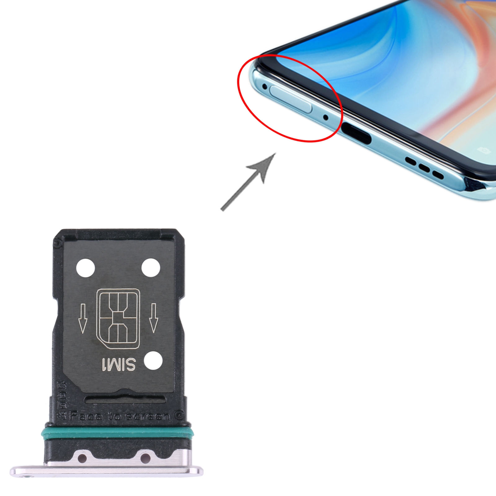 OPPO Reno4 Pro 5G Gold SIM Card Tray Replacement - Image 3