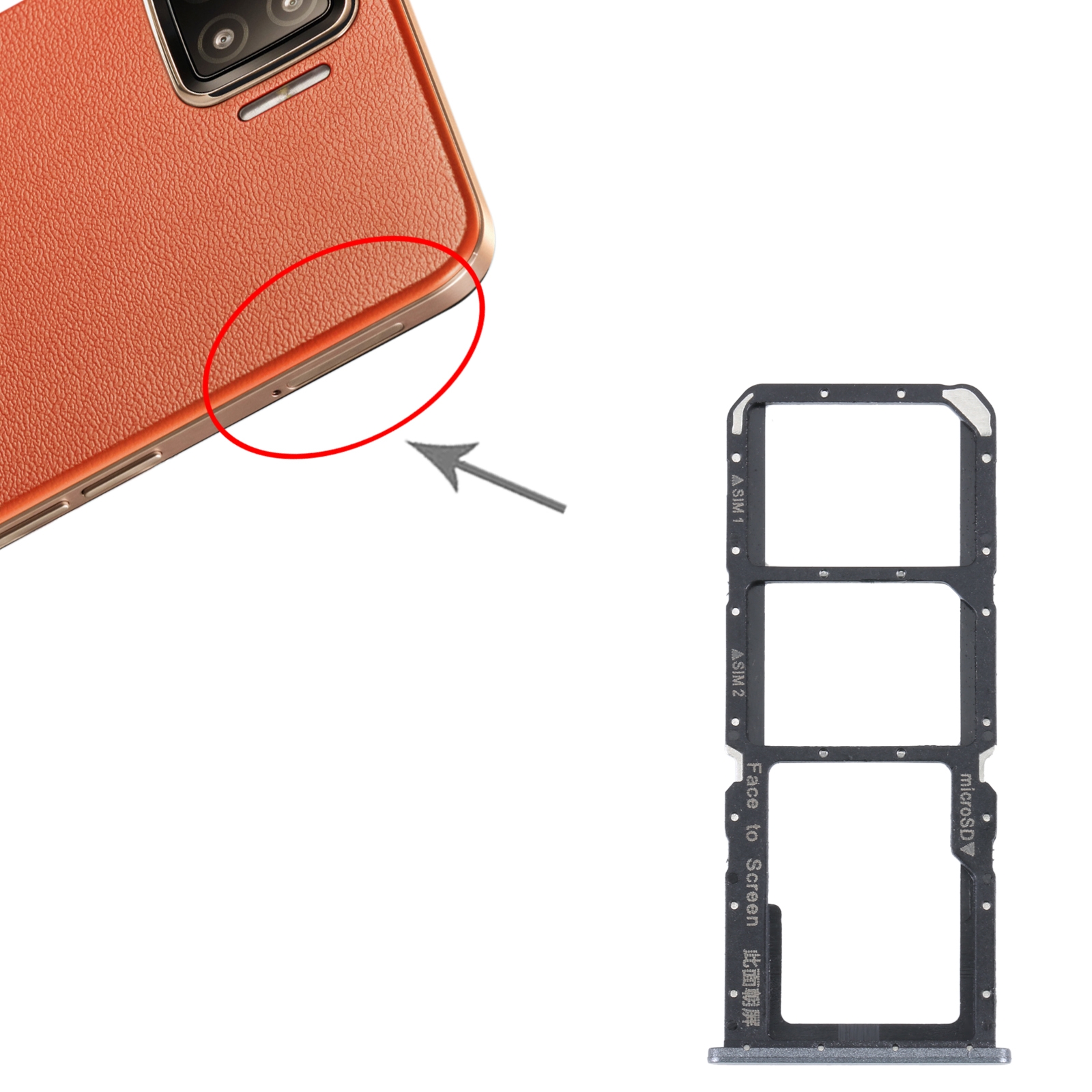 OPPO A73 4G Black SIM Card Tray Replacement - Image 3