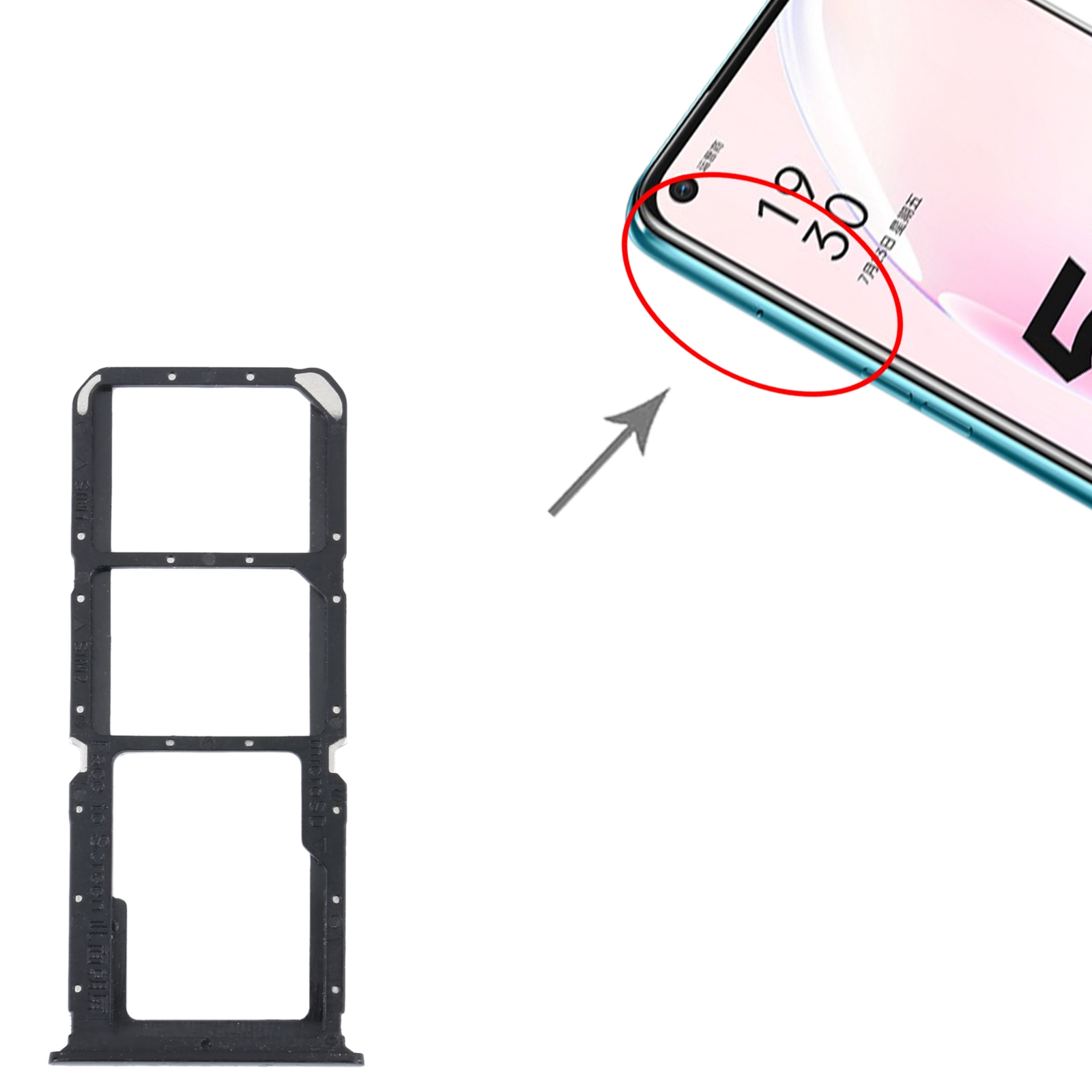 OPPO A93s 5G Black SIM Card Tray Replacement - Image 3