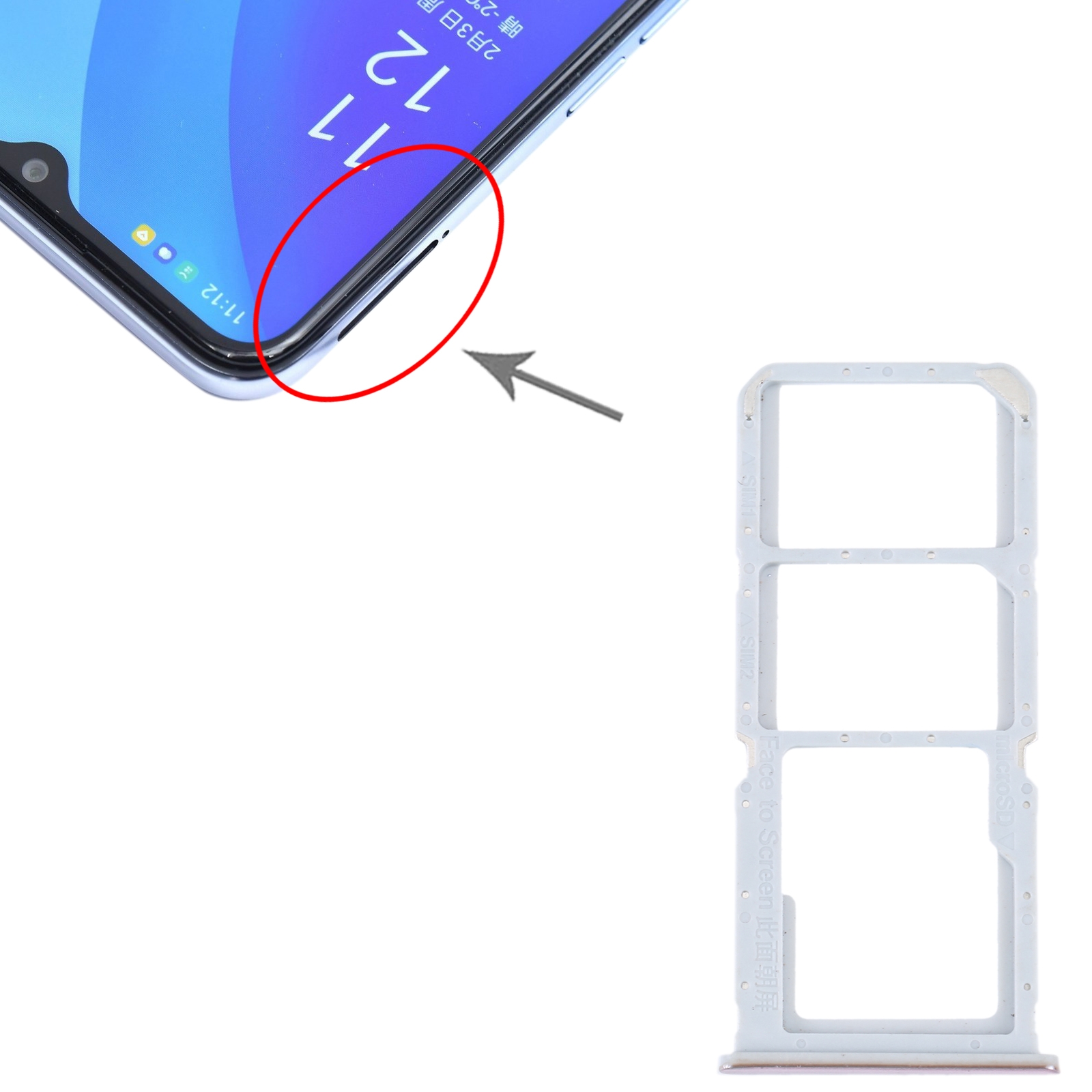 OPPO A55 5G Gold SIM Card Tray Replacement - Image 3