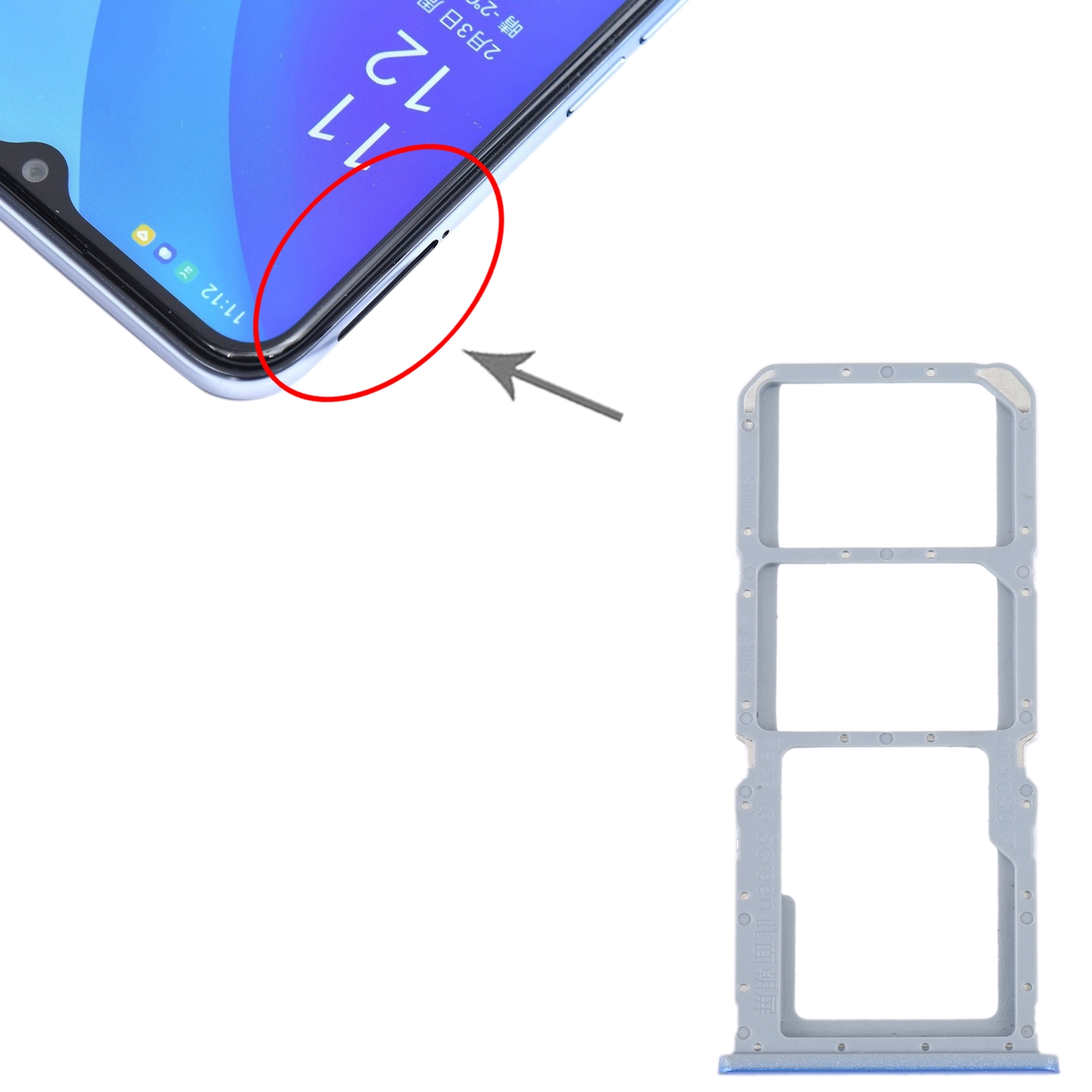 OPPO A55 5G Blue SIM Card Tray Replacement - Image 3