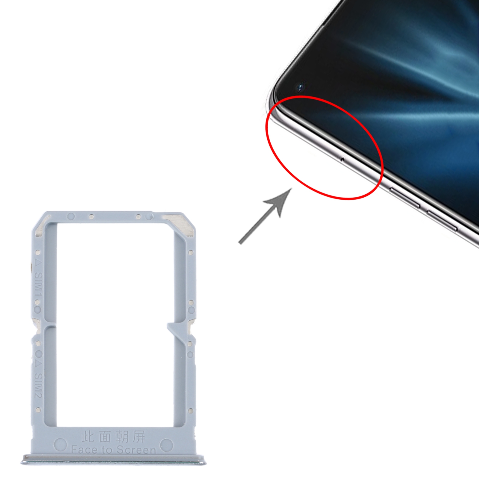 OPPO K9 Silver SIM Card Tray Replacement - Image 3