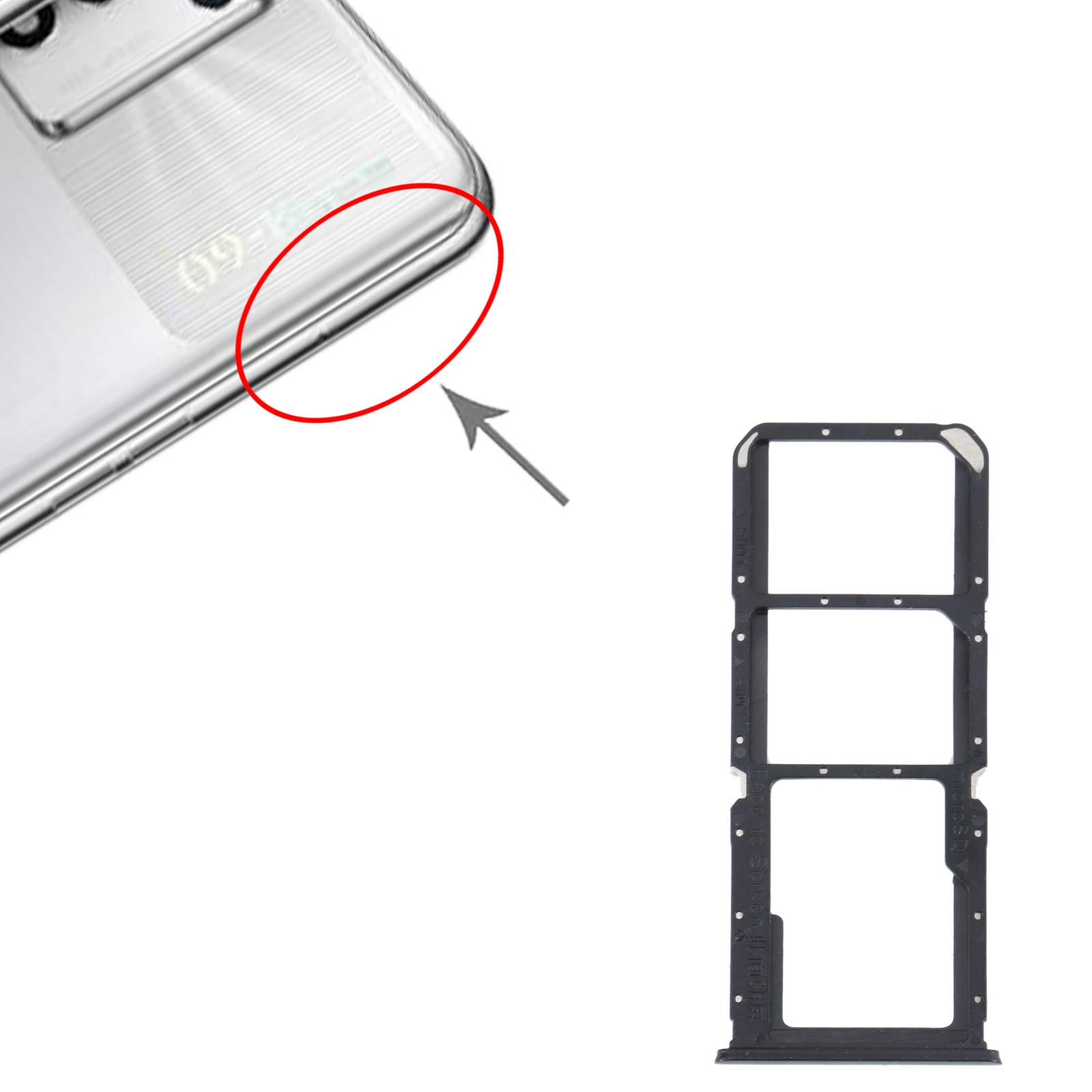 OPPO K9S Black SIM Card Tray Replacement - Image 3