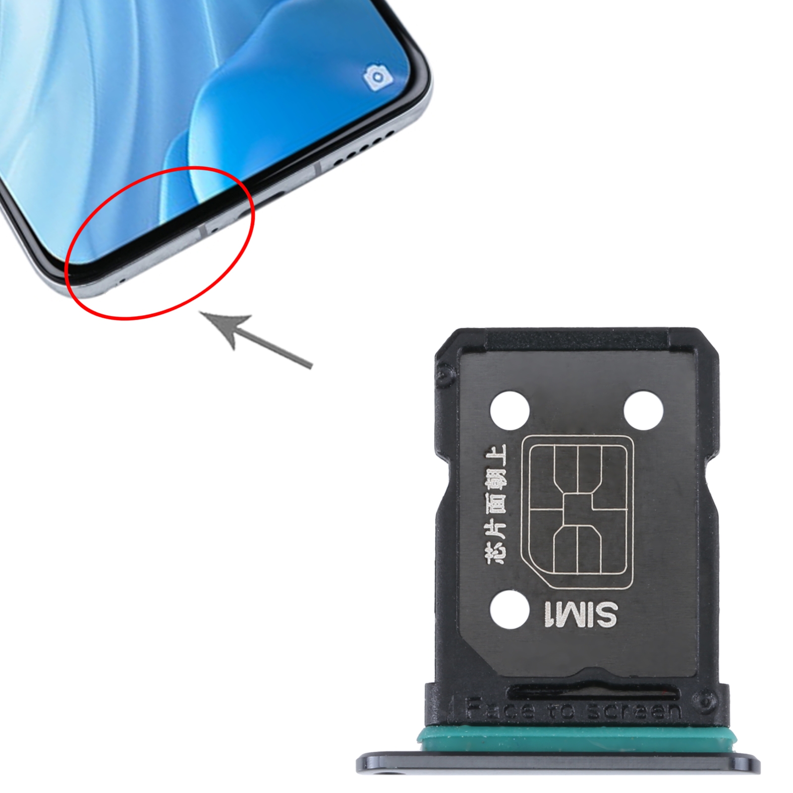 OPPO Reno7 SE 5G Black SIM Card Tray Replacement - Image 3