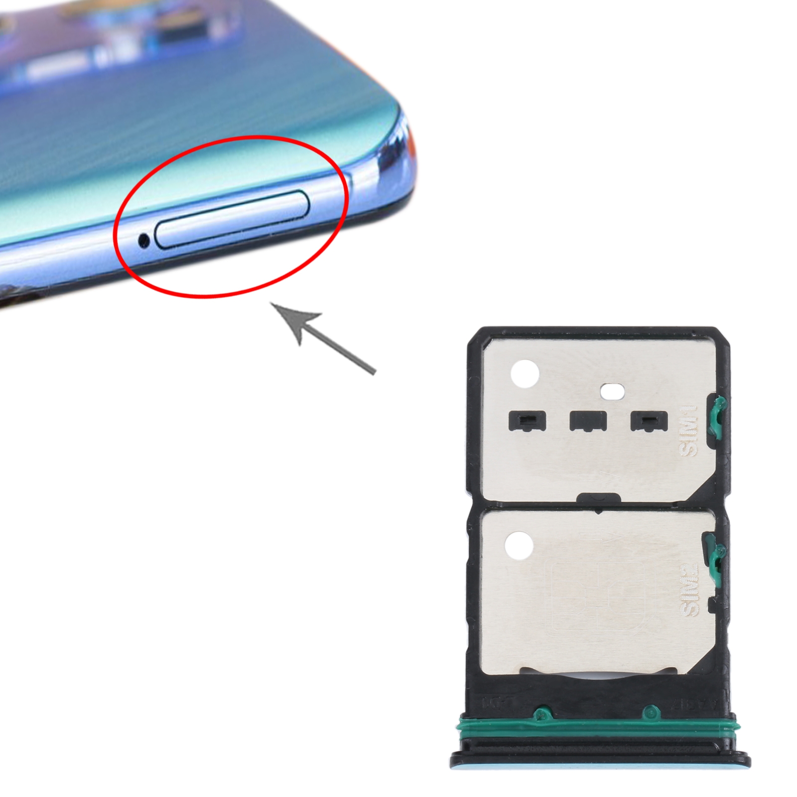 OPPO Reno7 5G Green SIM Card Tray Replacement - Image 3