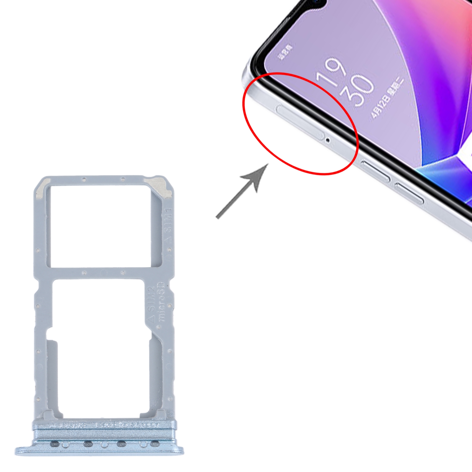 OPPO A57 A77 K10 5G Blue SIM Card Tray Replacement - Image 3