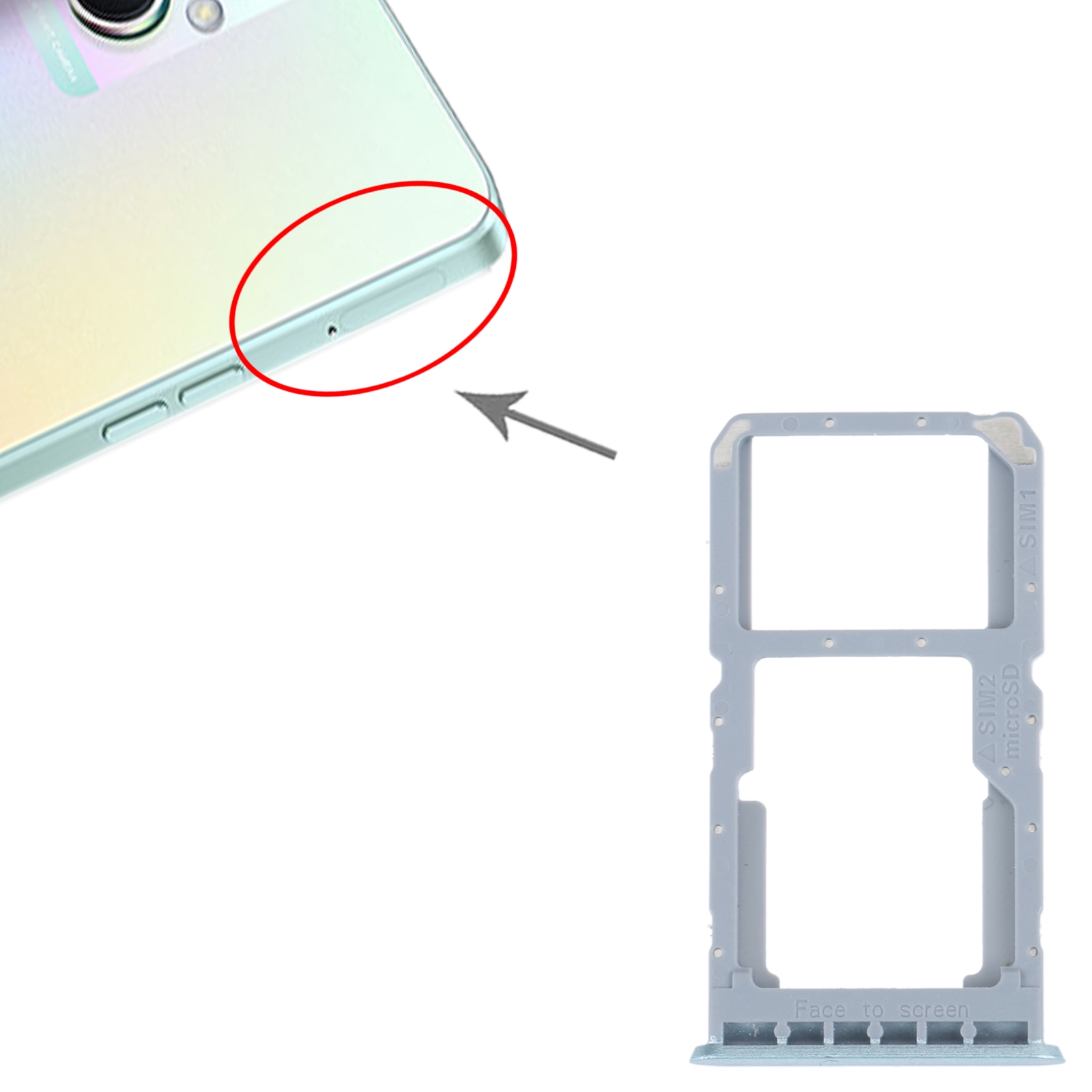 OPPO A96 Green SIM Card Tray Replacement - Image 3