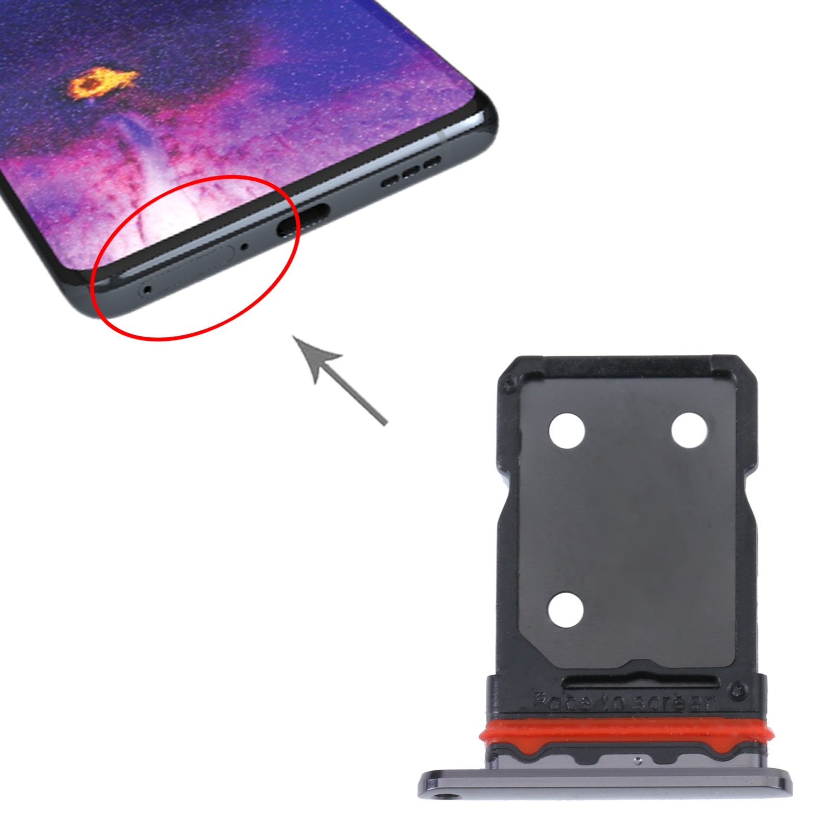 OPPO Find X5 Pro Black SIM Card Tray Replacement - Image 3
