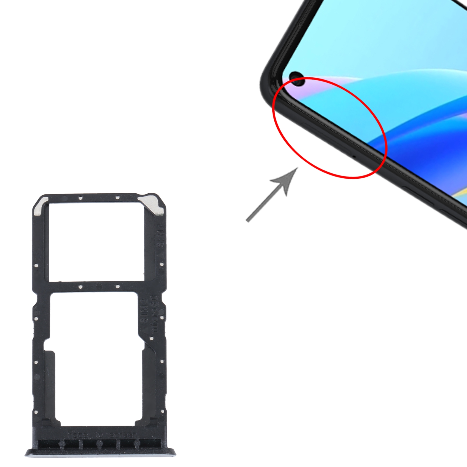 OPPO A96 4G Black SIM Card Tray Replacement - Image 3