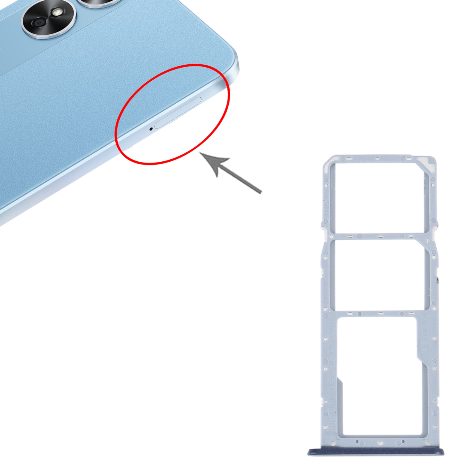 OPPO A17 Black SIM Card Tray Replacement - Image 3