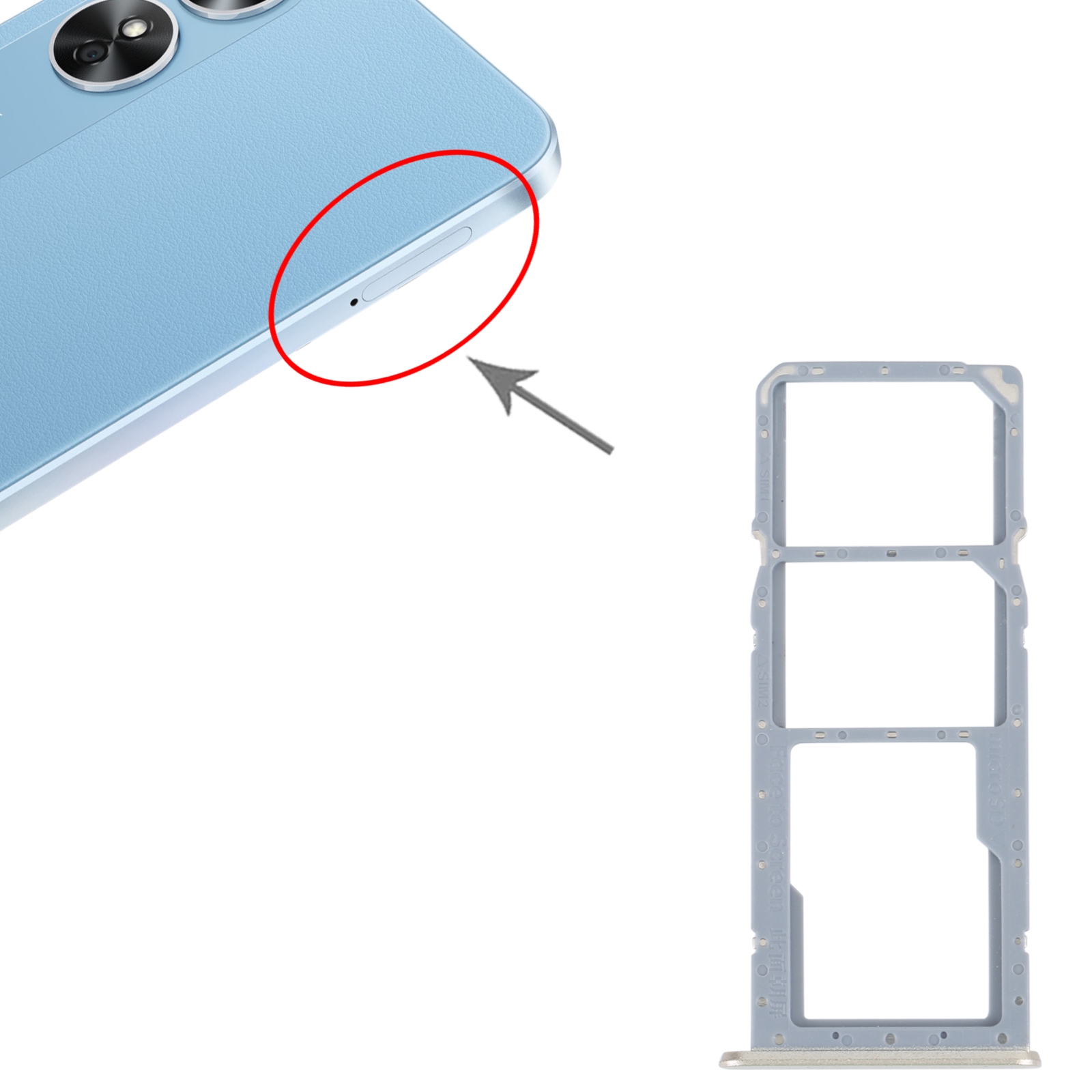 OPPO A17 Gold SIM Card Tray Replacement - Image 3