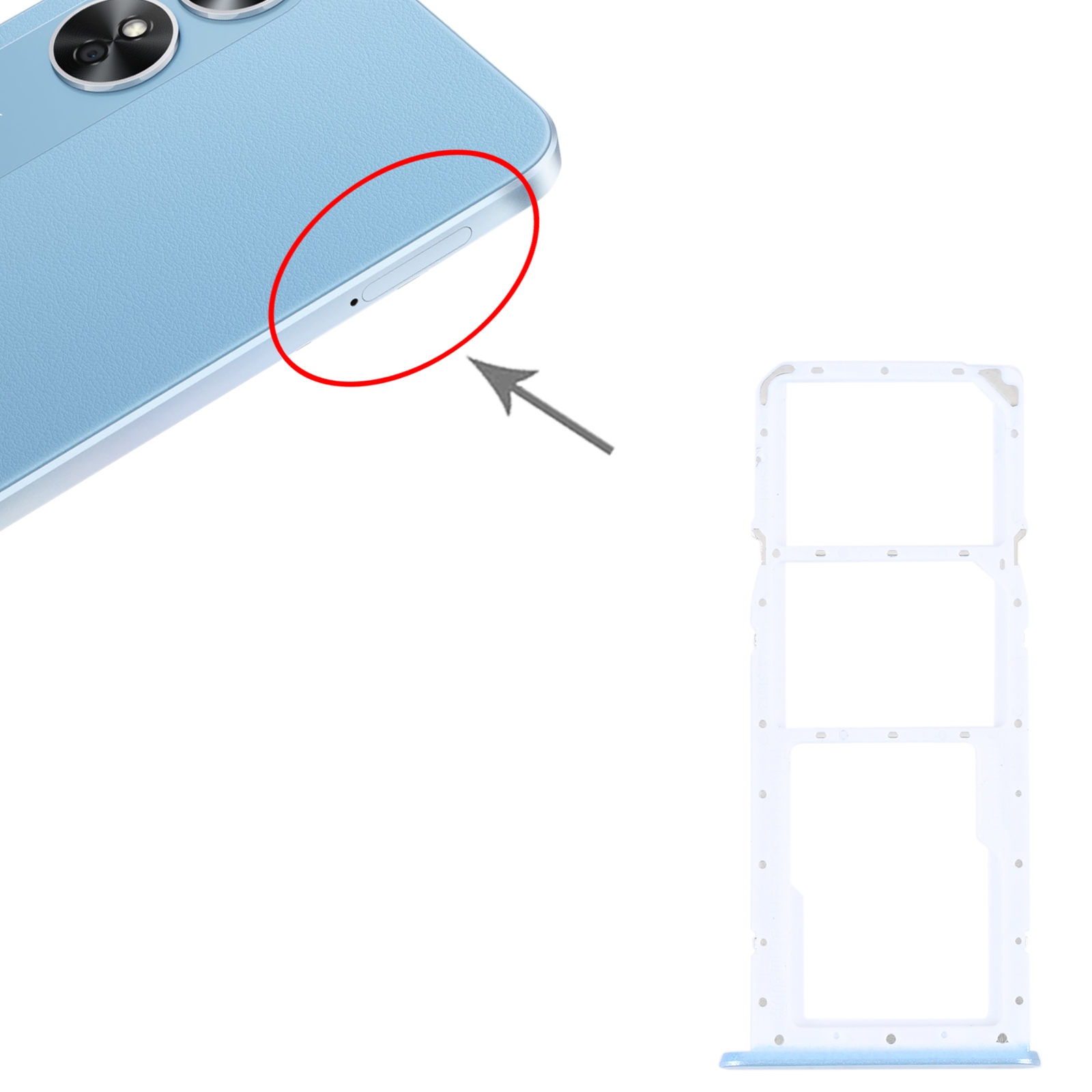 OPPO A17 Blue SIM Card Tray Replacement - Image 3