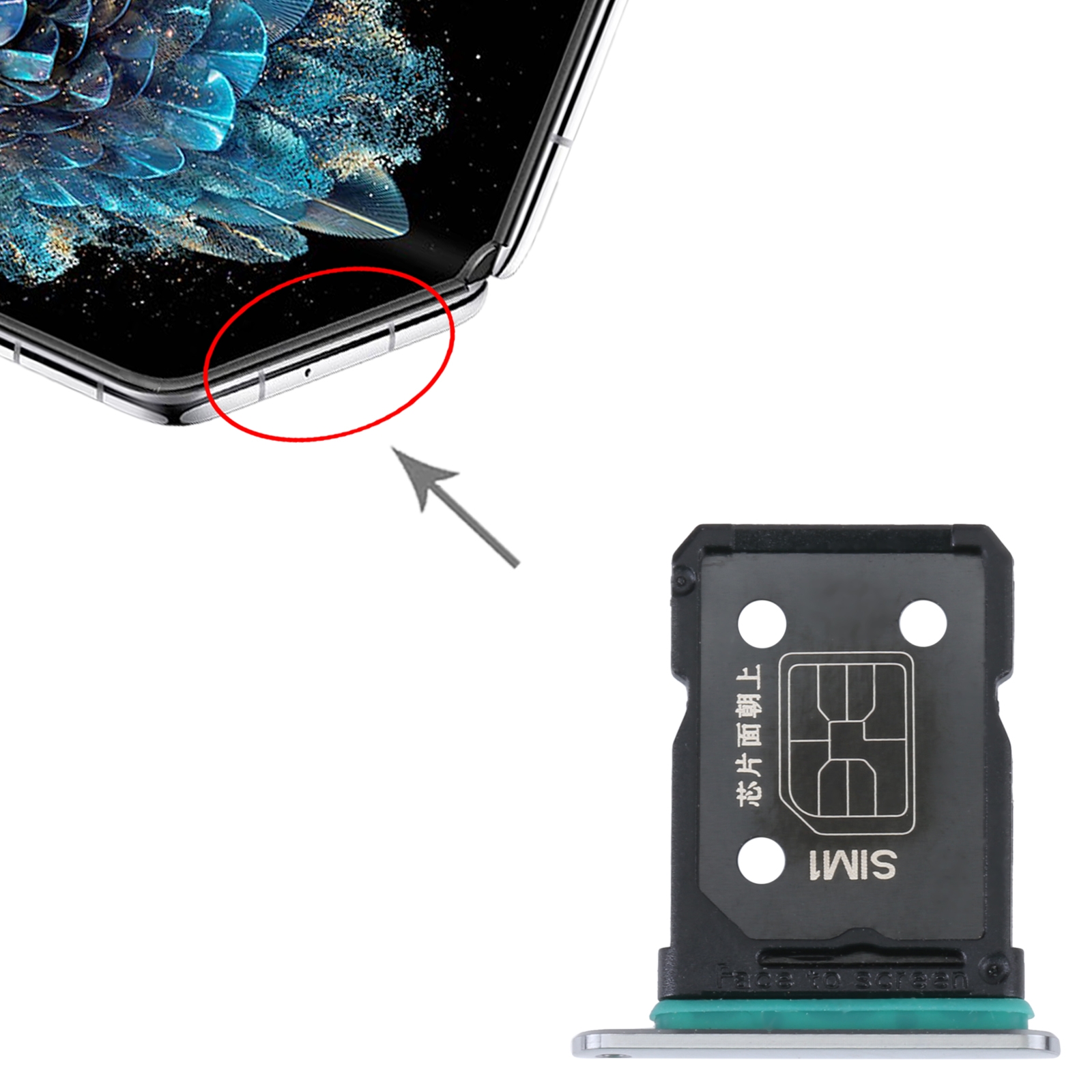 OPPO Find N Silver SIM Card Tray Replacement - Image 3