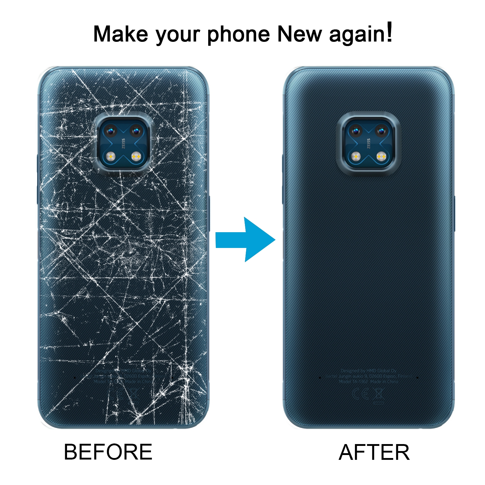 Nokia XR20 Blue Back Cover Replacement - Image 5