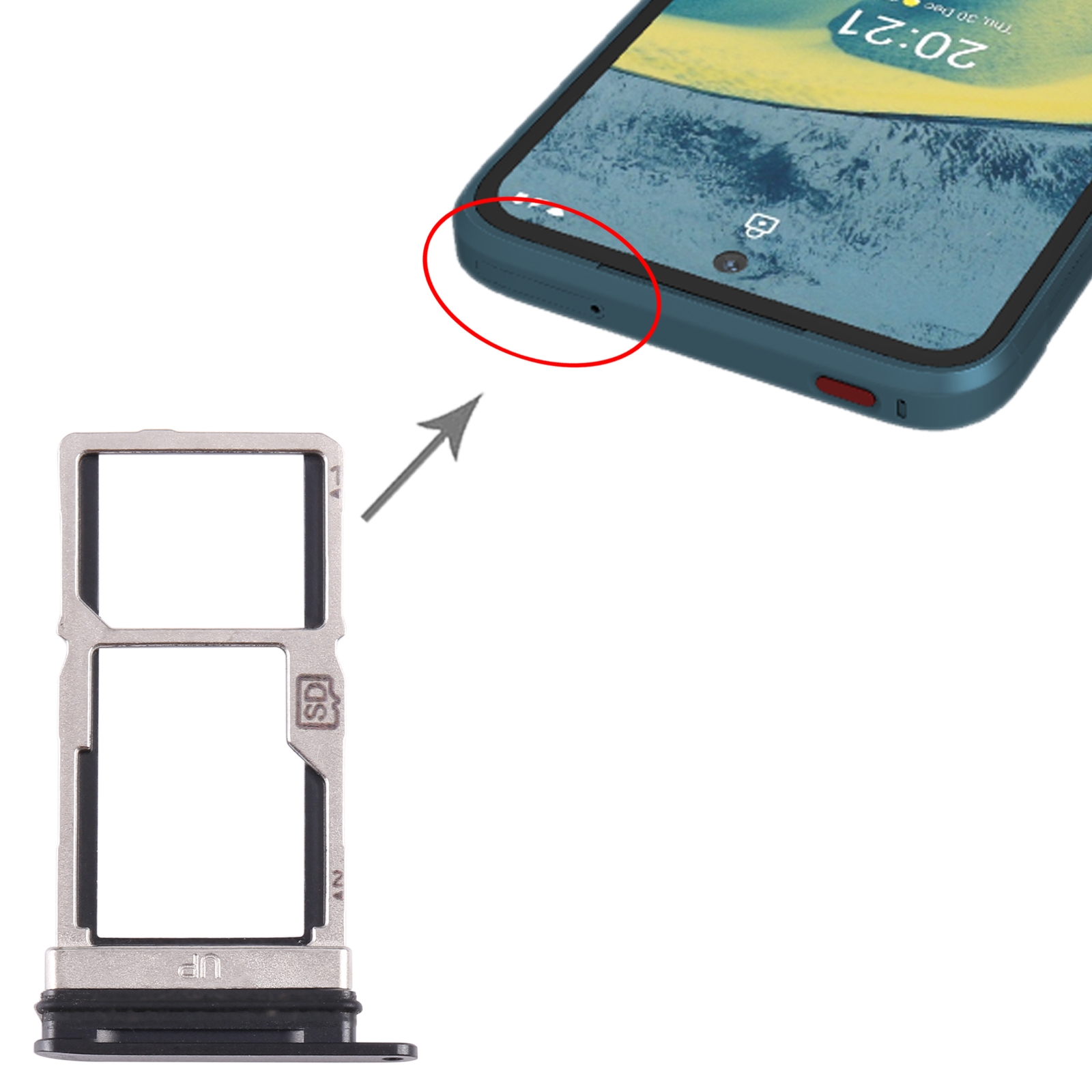 Nokia XR20 Black SIM Card Tray Replacement - Image 3