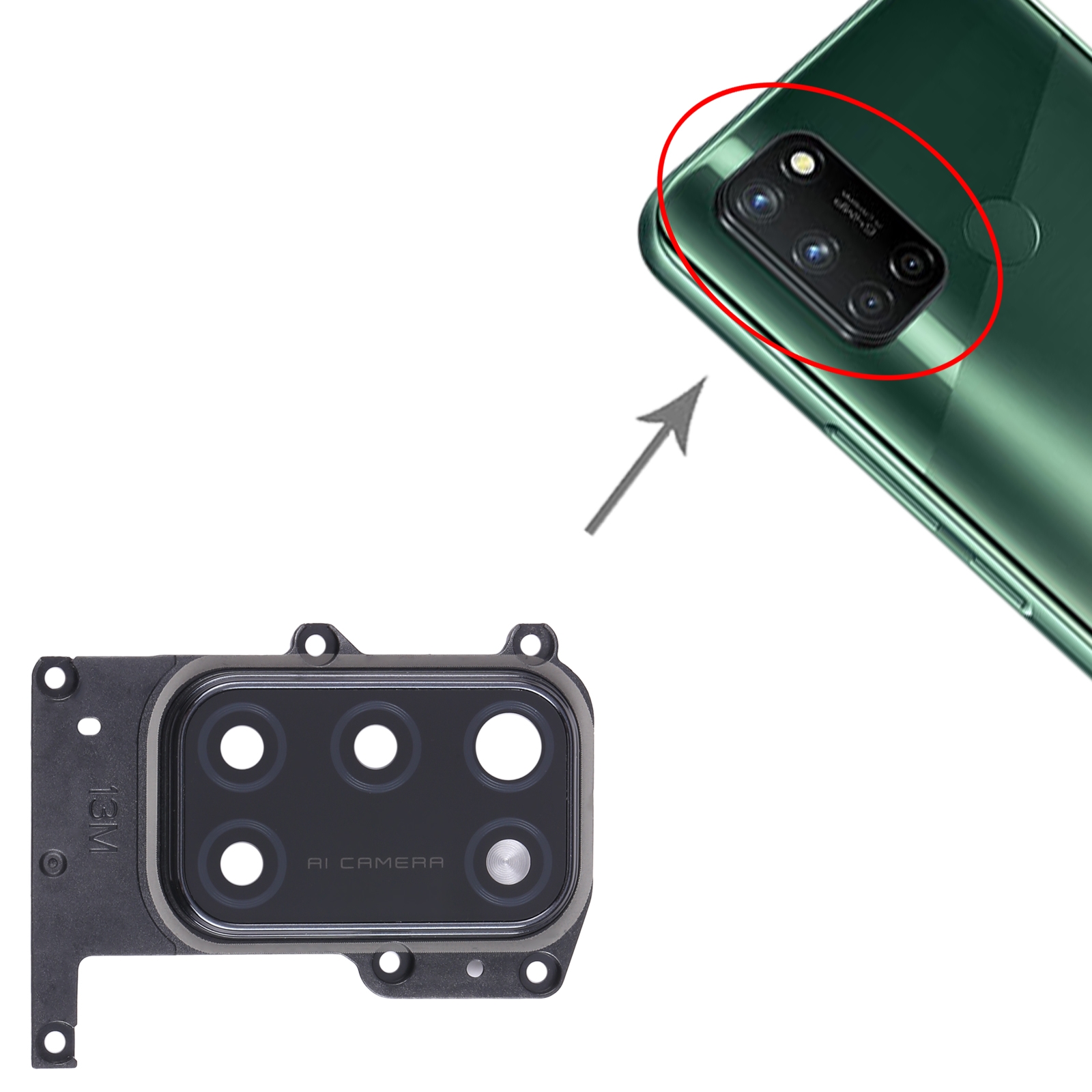 Realme 7i Black Camera Lens Cover Replacement - Image 3