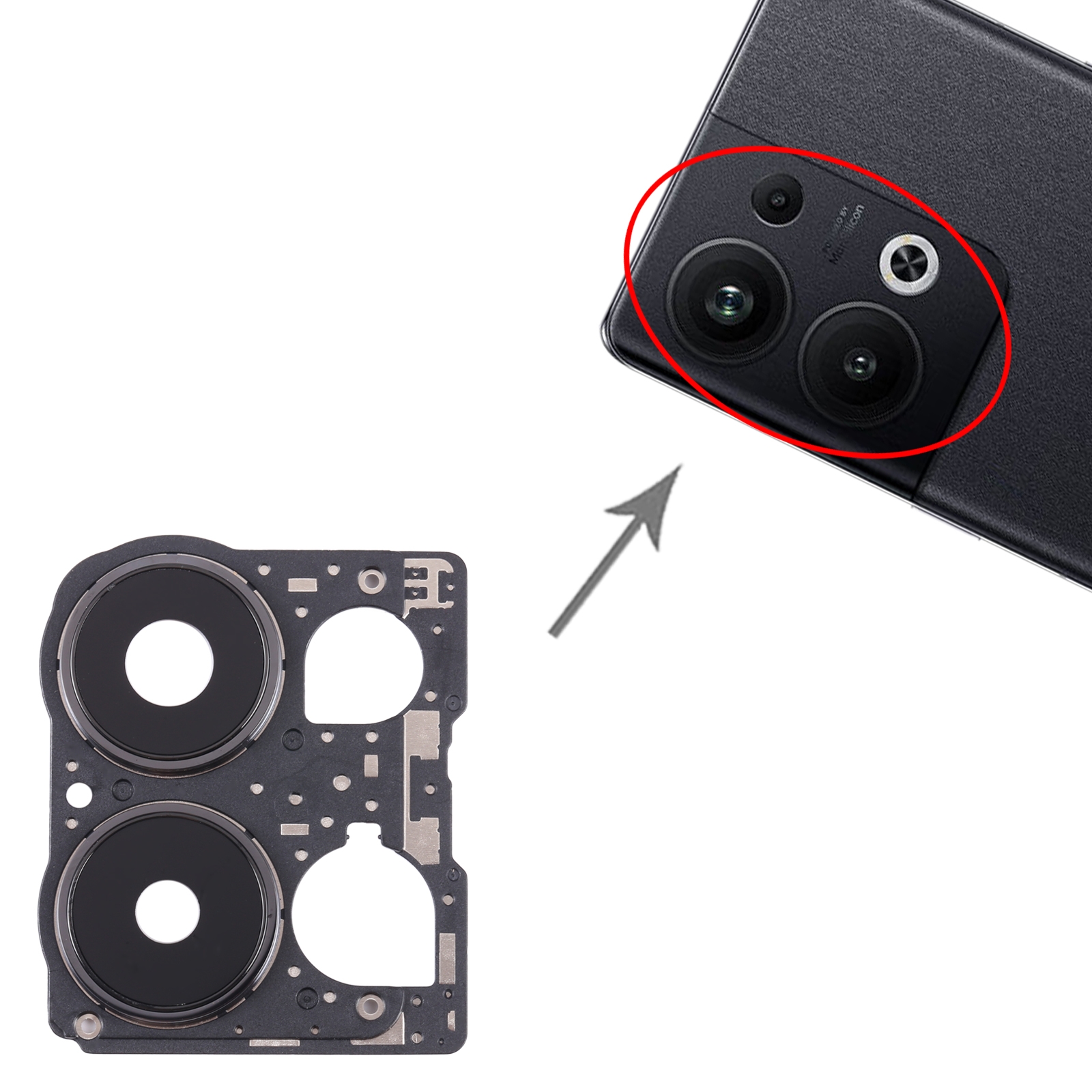 OPPO Reno9 Pro+ Black Camera Lens Cover Replacement - Image 3