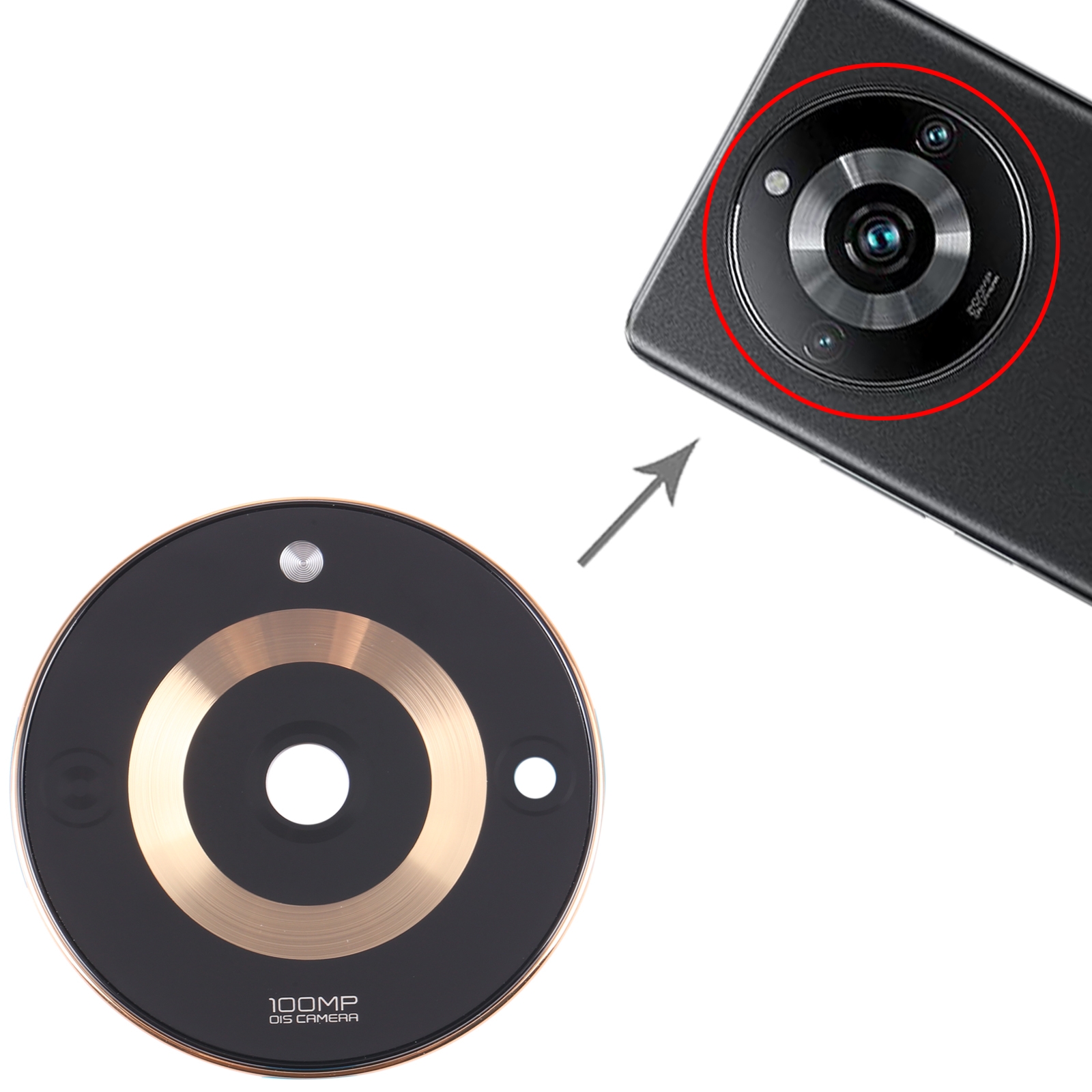 Realme 11 Pro Gold Camera Lens Cover Replacement - Image 3