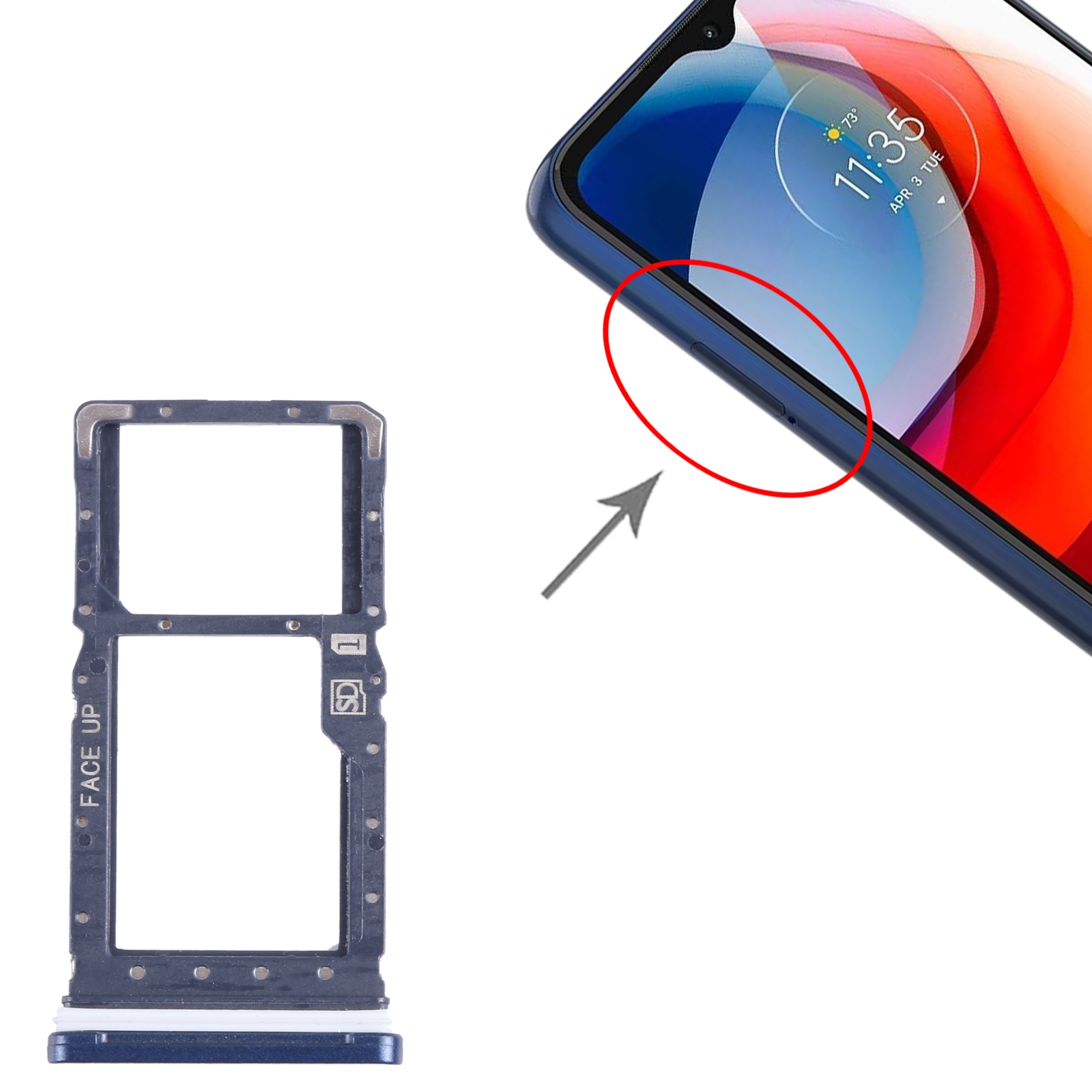 Motorola Moto G Play 2021 Blue SIM Card Tray Replacement - Image 3