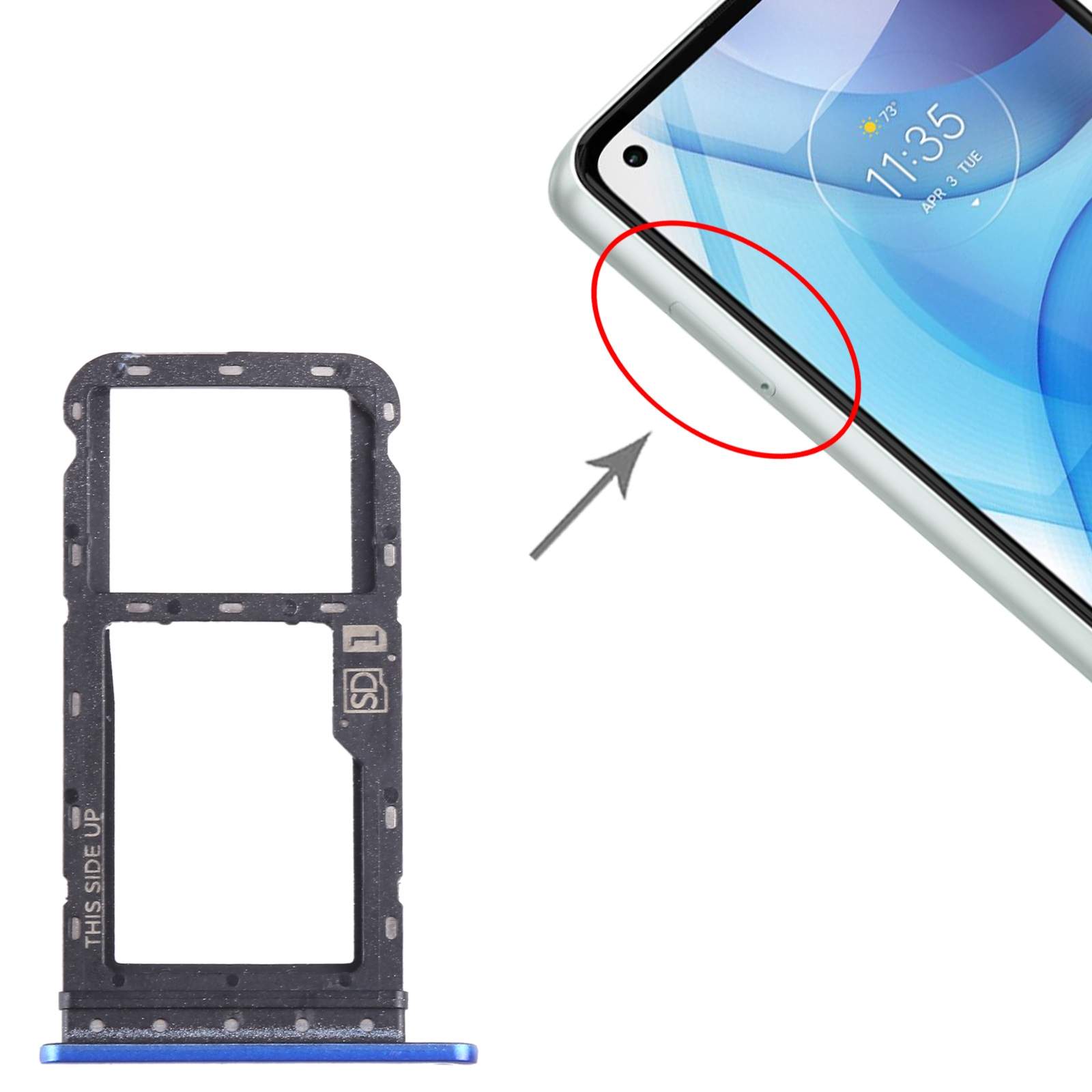 Motorola Moto G Power 2021 Blue SIM Card Tray Replacement - Image 3