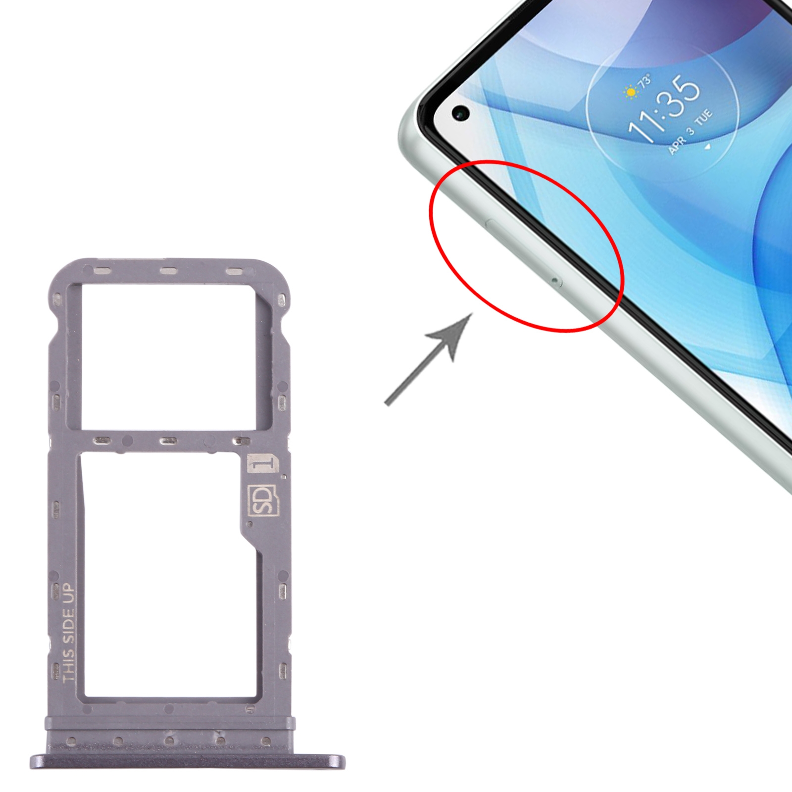 Motorola Moto G Power 2021 Purple SIM Card Tray Replacement - Image 3