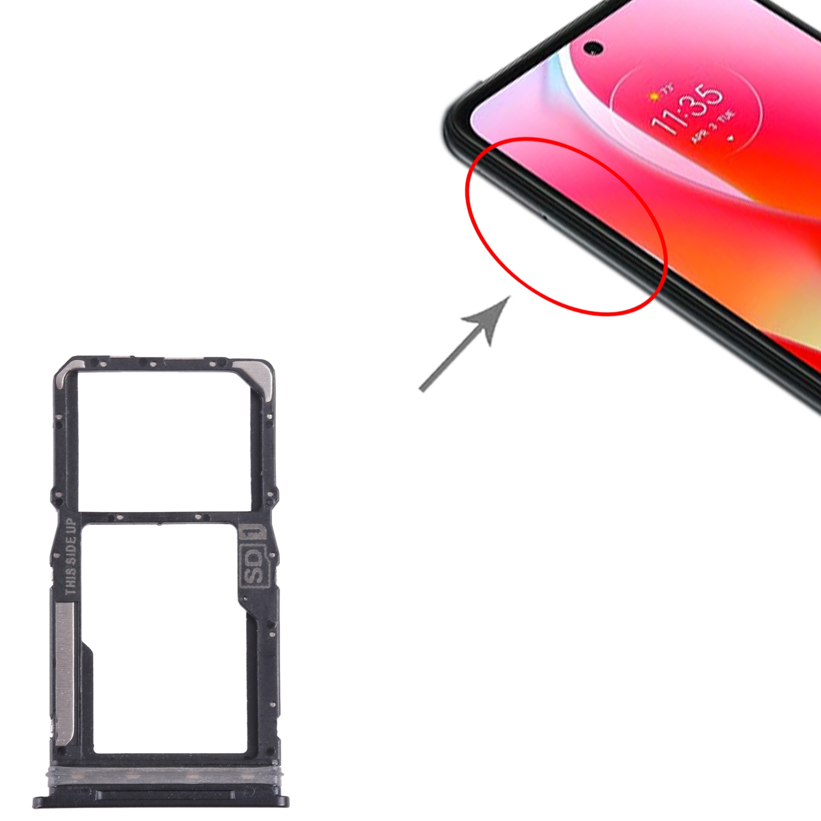 Motorola Moto G Power 2022 Black SIM Card Tray Replacement - Image 3
