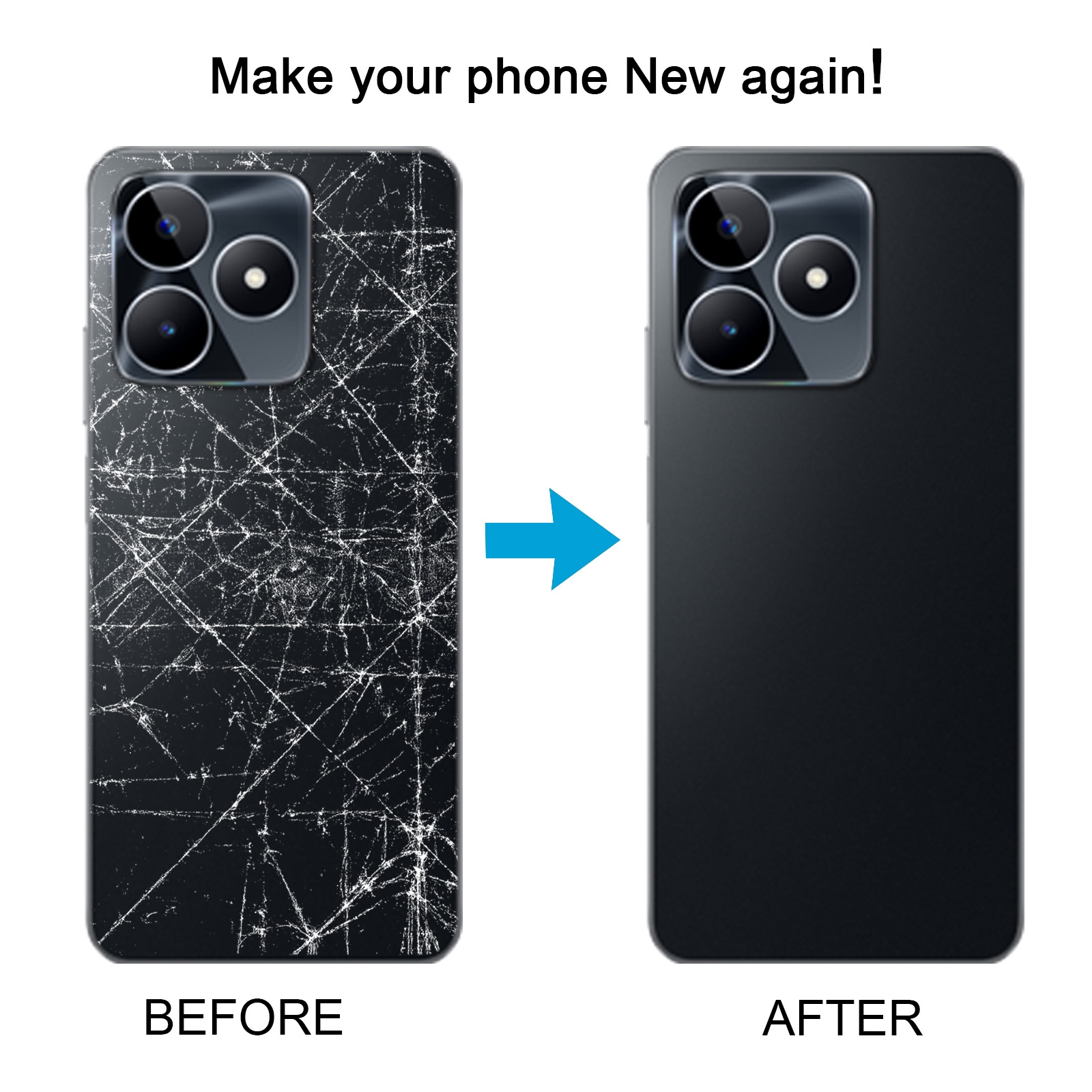 Realme C53 Black Back Cover Replacement - Image 5