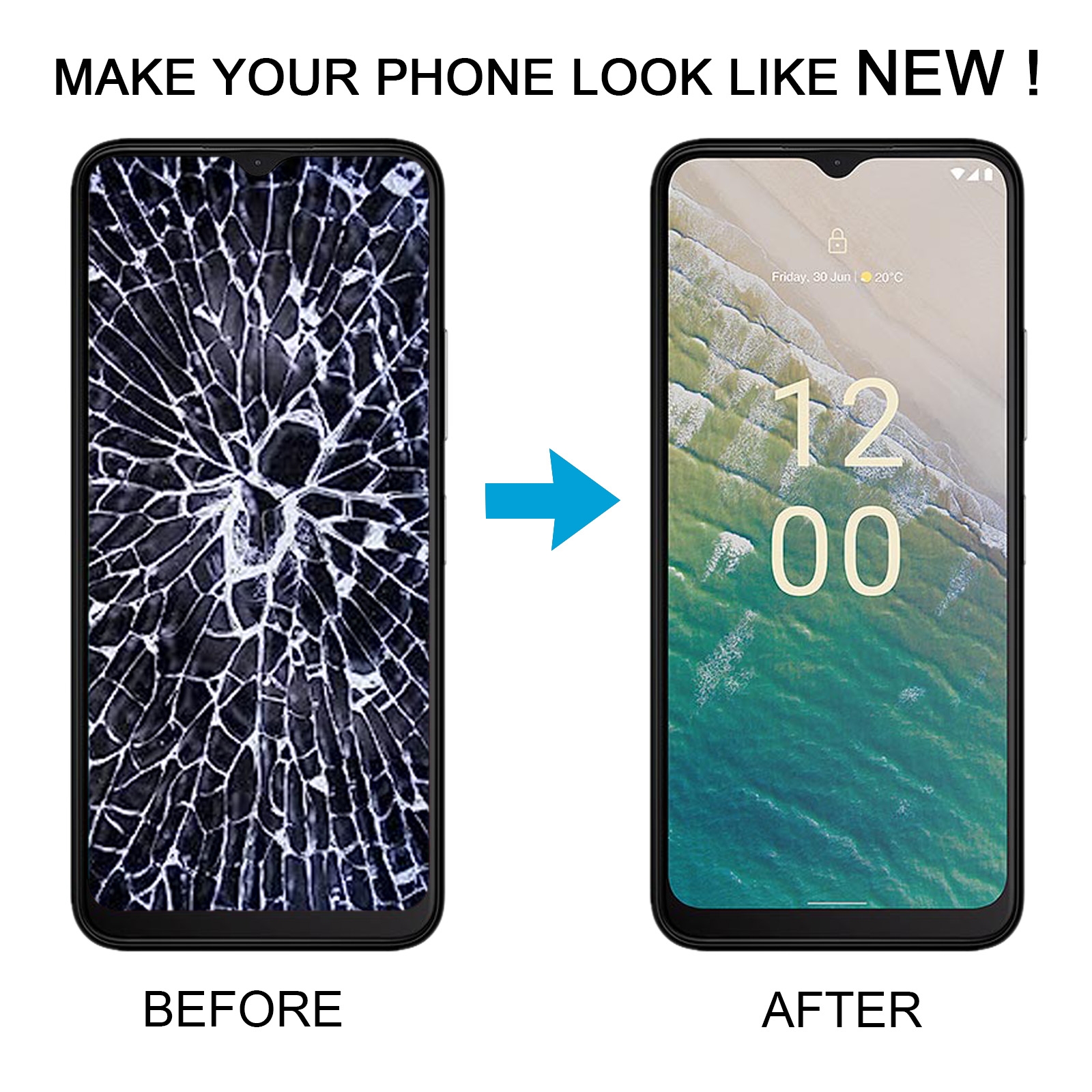 Nokia C32 LCD Screen Digitizer Full Assembly Replacement - Image 6