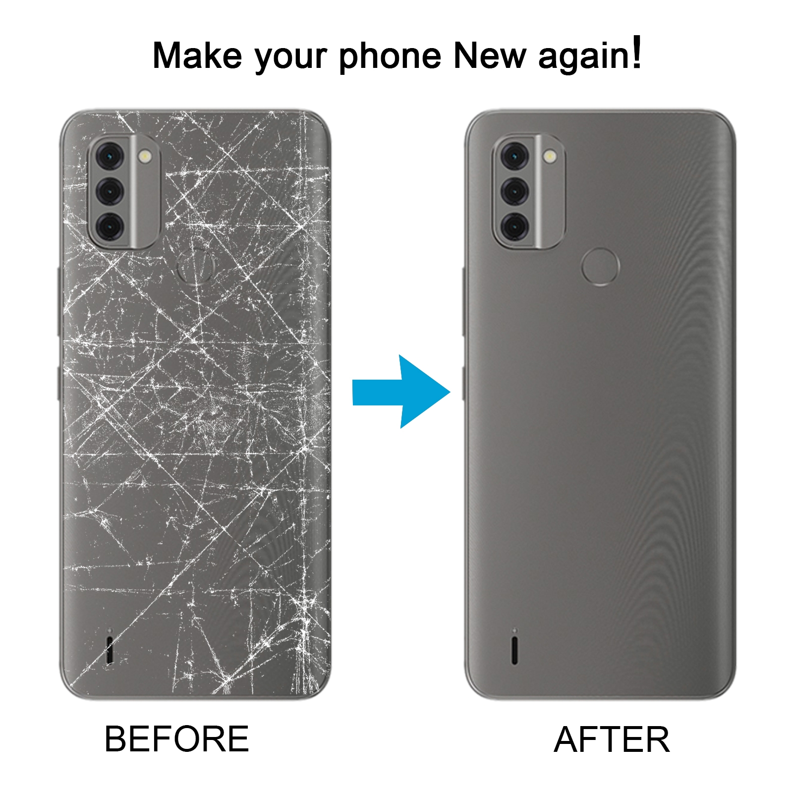 Nokia C31 Grey Battery Back Cover Replacement - Image 5