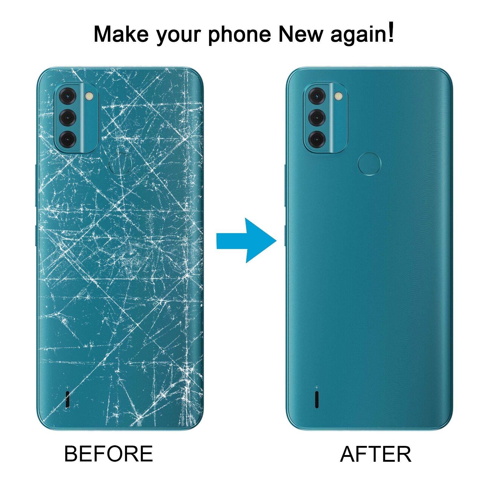 Nokia C31 Blue Battery Back Cover Replacement - Image 5