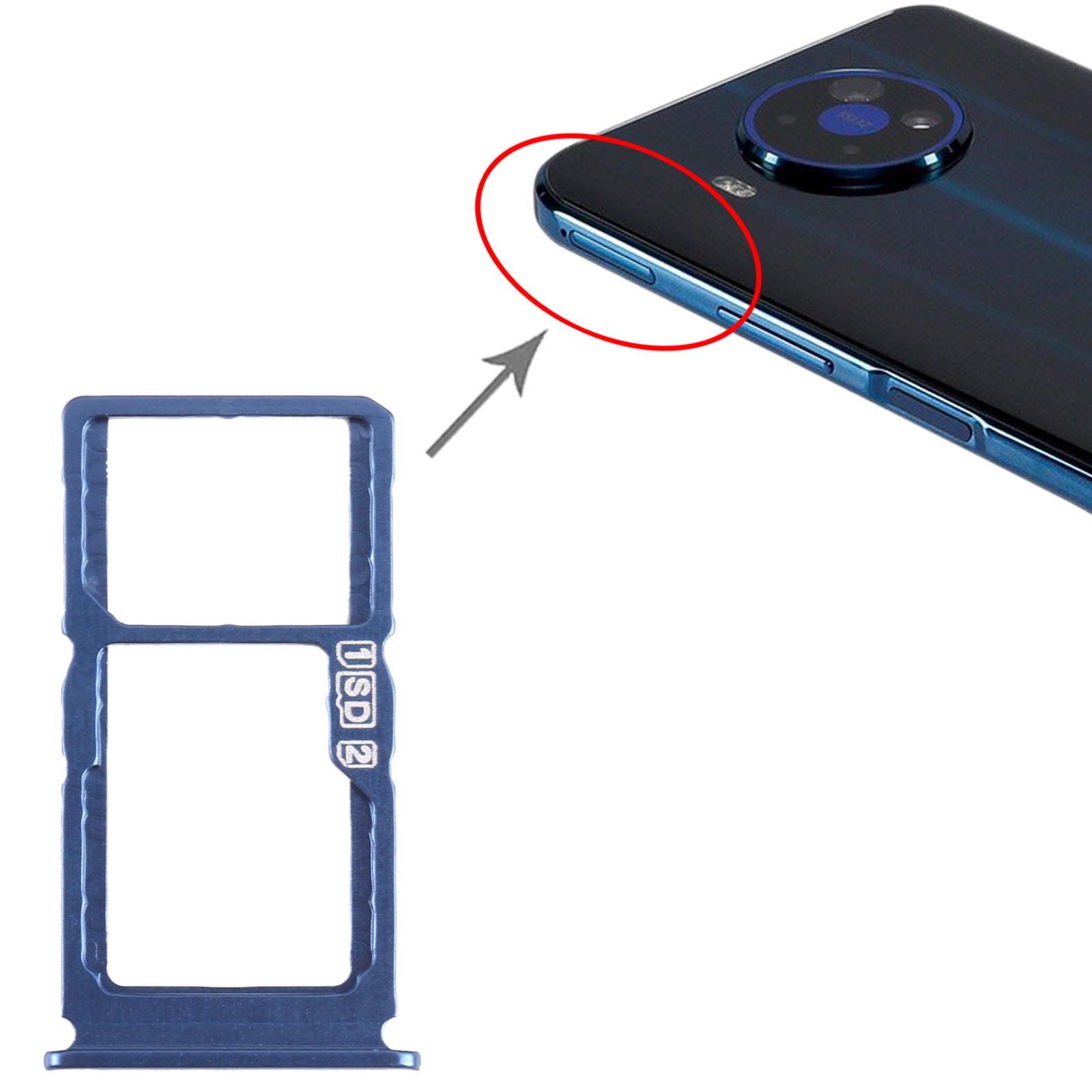 Nokia 8.3 5G Blue SIM Card Tray Replacement - Image 3