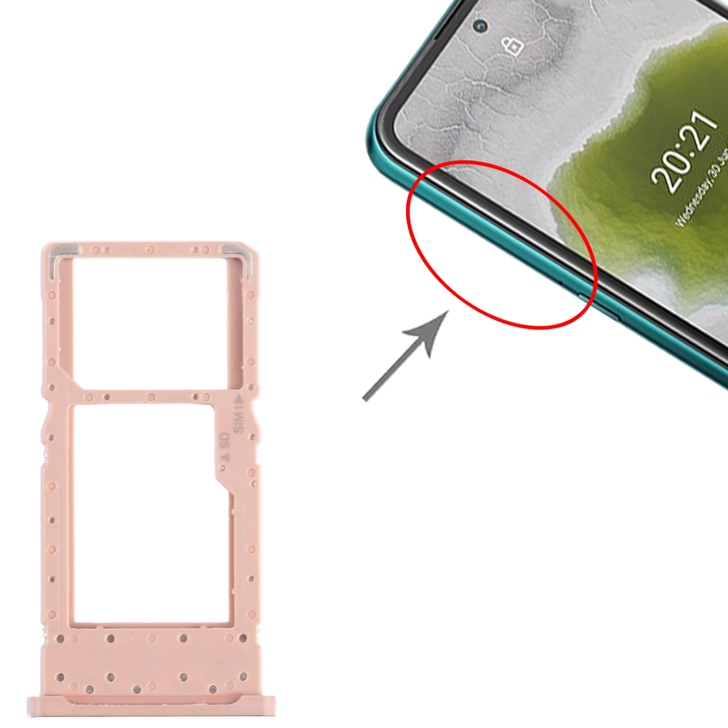Nokia X10 Gold SIM Card Tray Replacement - Image 3