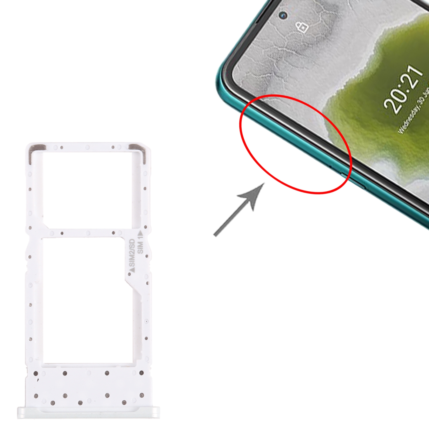 Nokia X10 White SIM Card Tray Replacement - Image 3