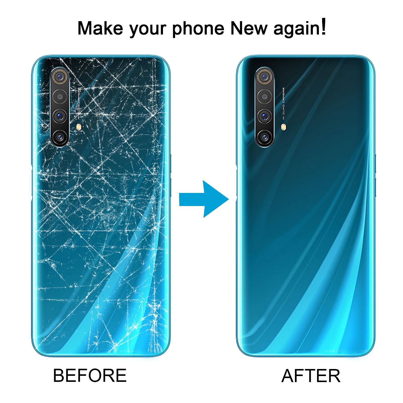 Realme X3 Blue Back Cover Replacement - Image 5